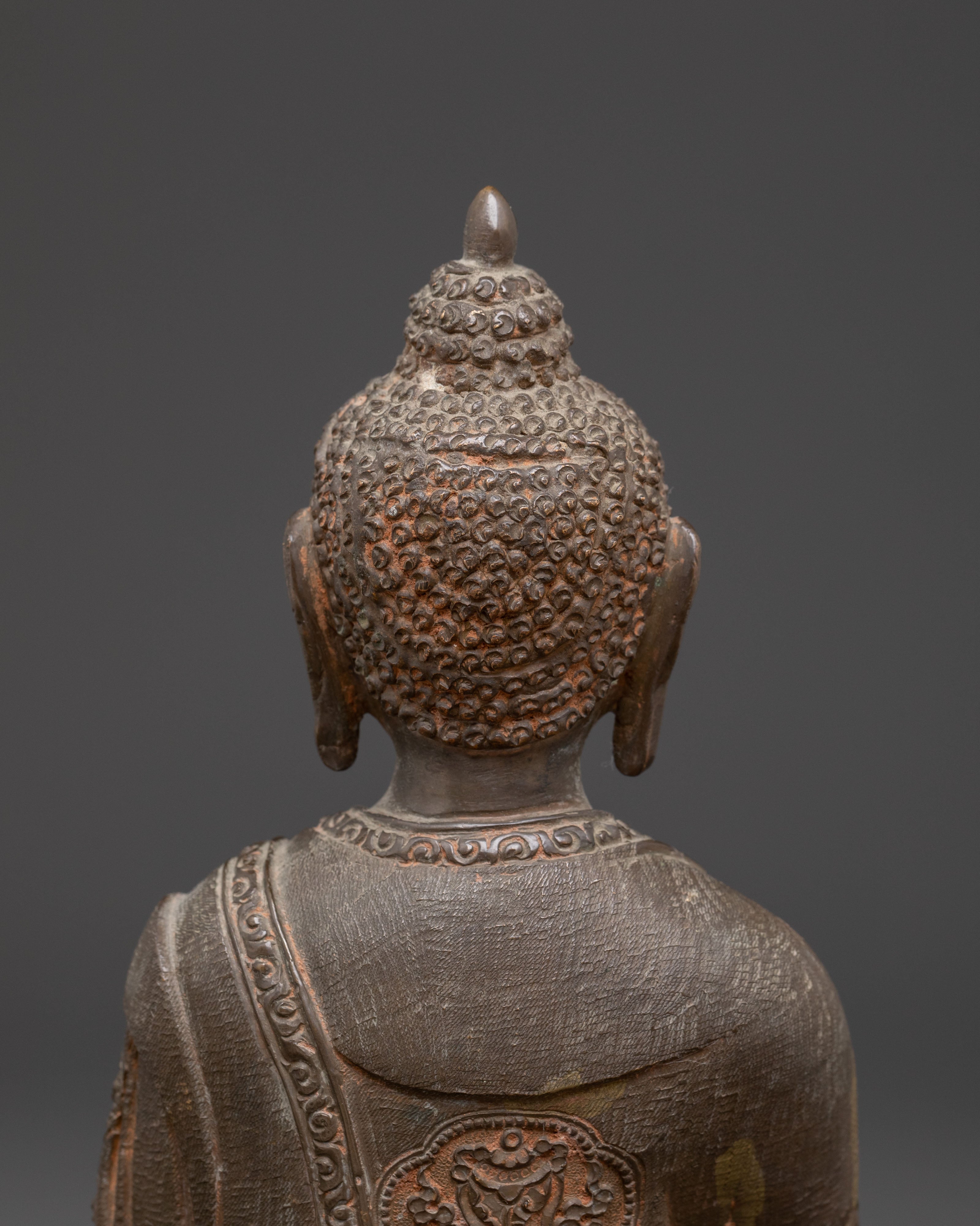 Handcrafted Gautam Buddha Oxidized Copper Statue – Antique Finish