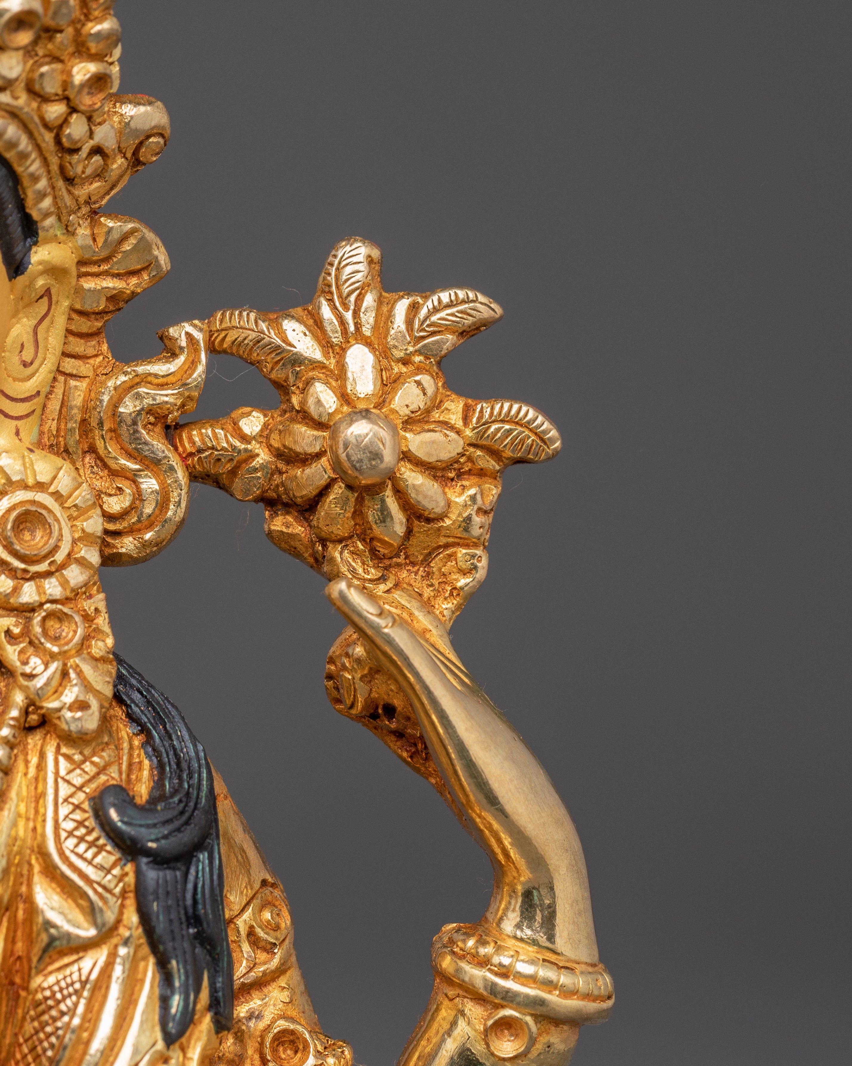 Handcrafted Copper Statue of Four-Armed Chenrezig