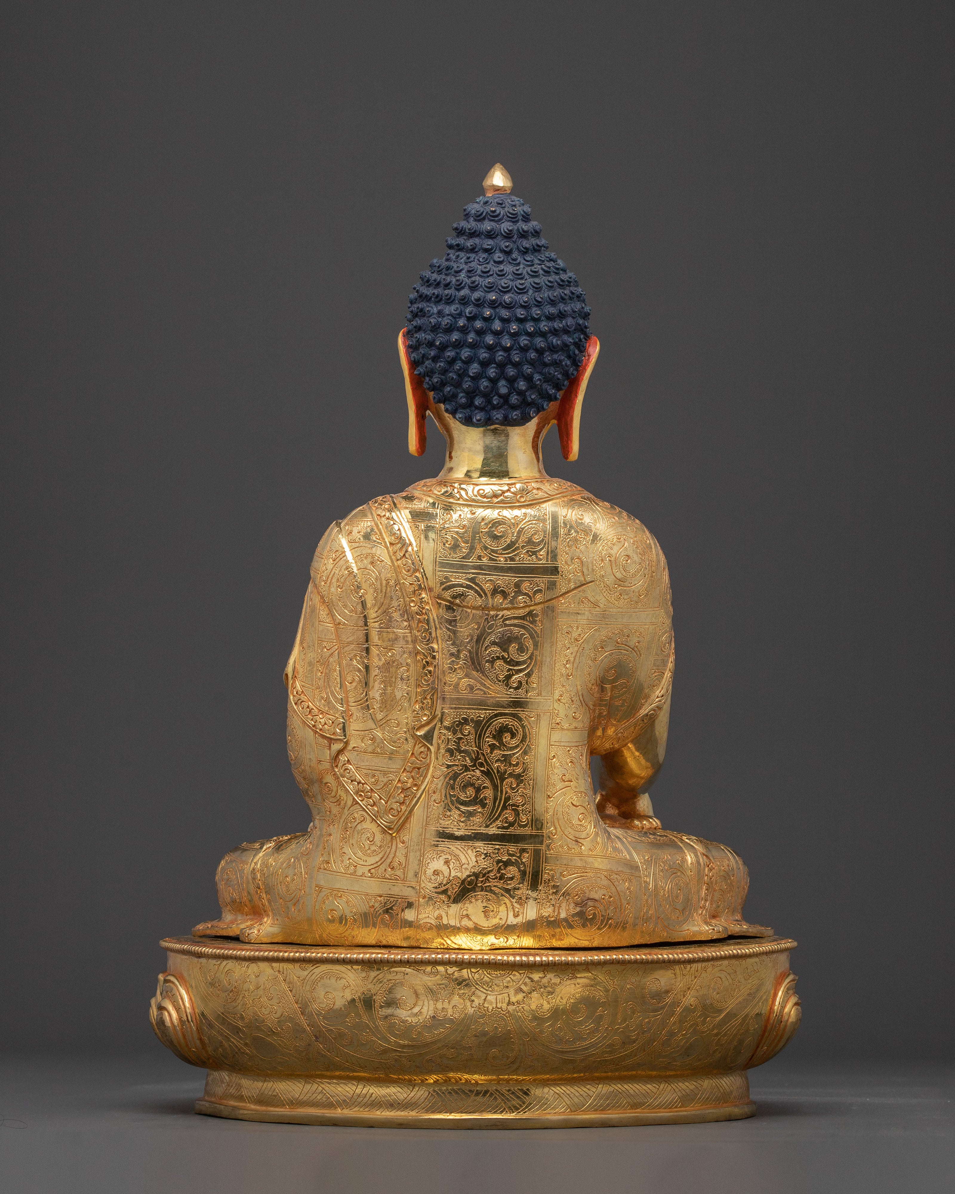 Shakyamuni Buddha Sacred Sculpture – Handcrafted Gold Gilded Statue