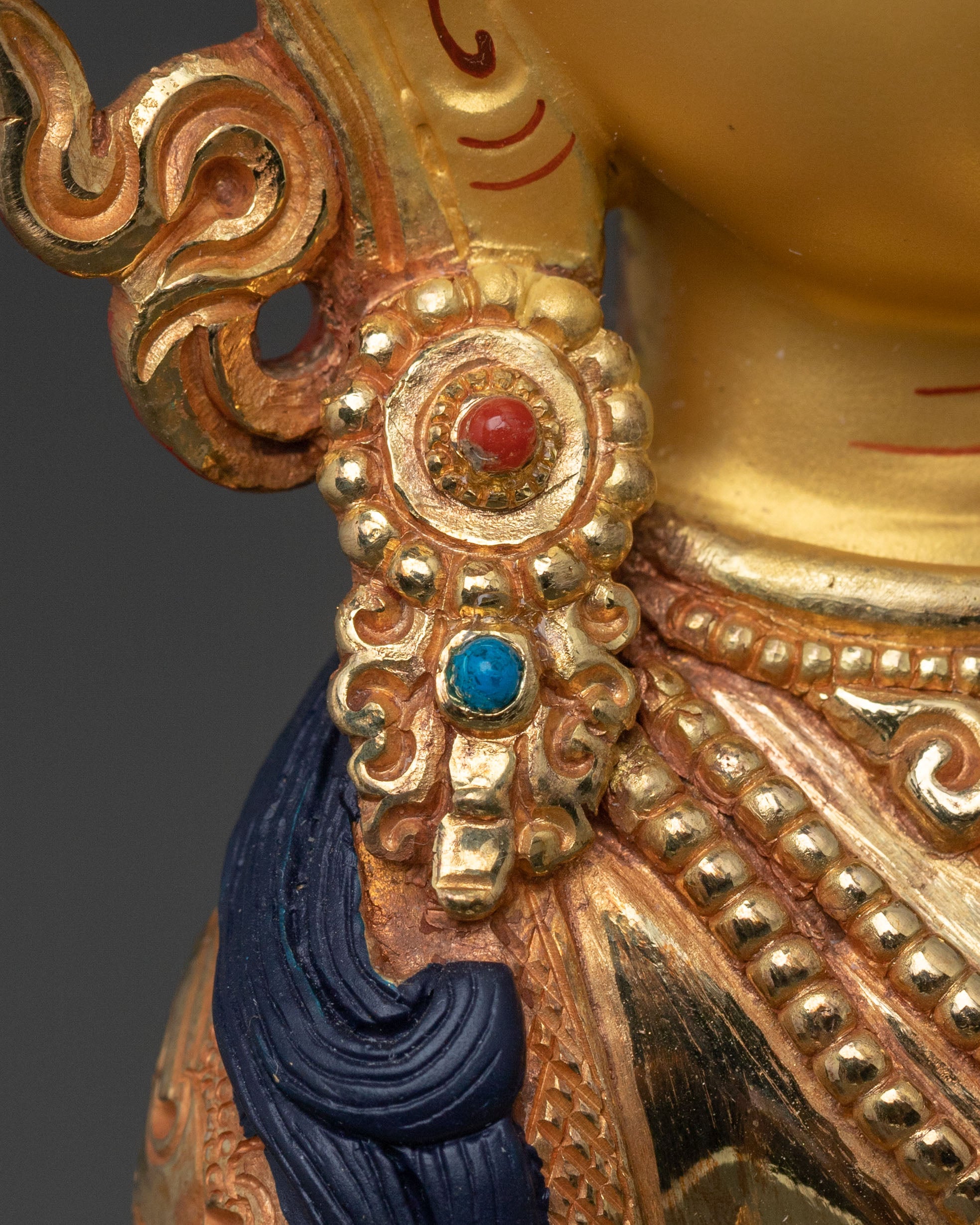 Seven Boddhisattva Tibetan Statue Set in Brilliant 24K Gold