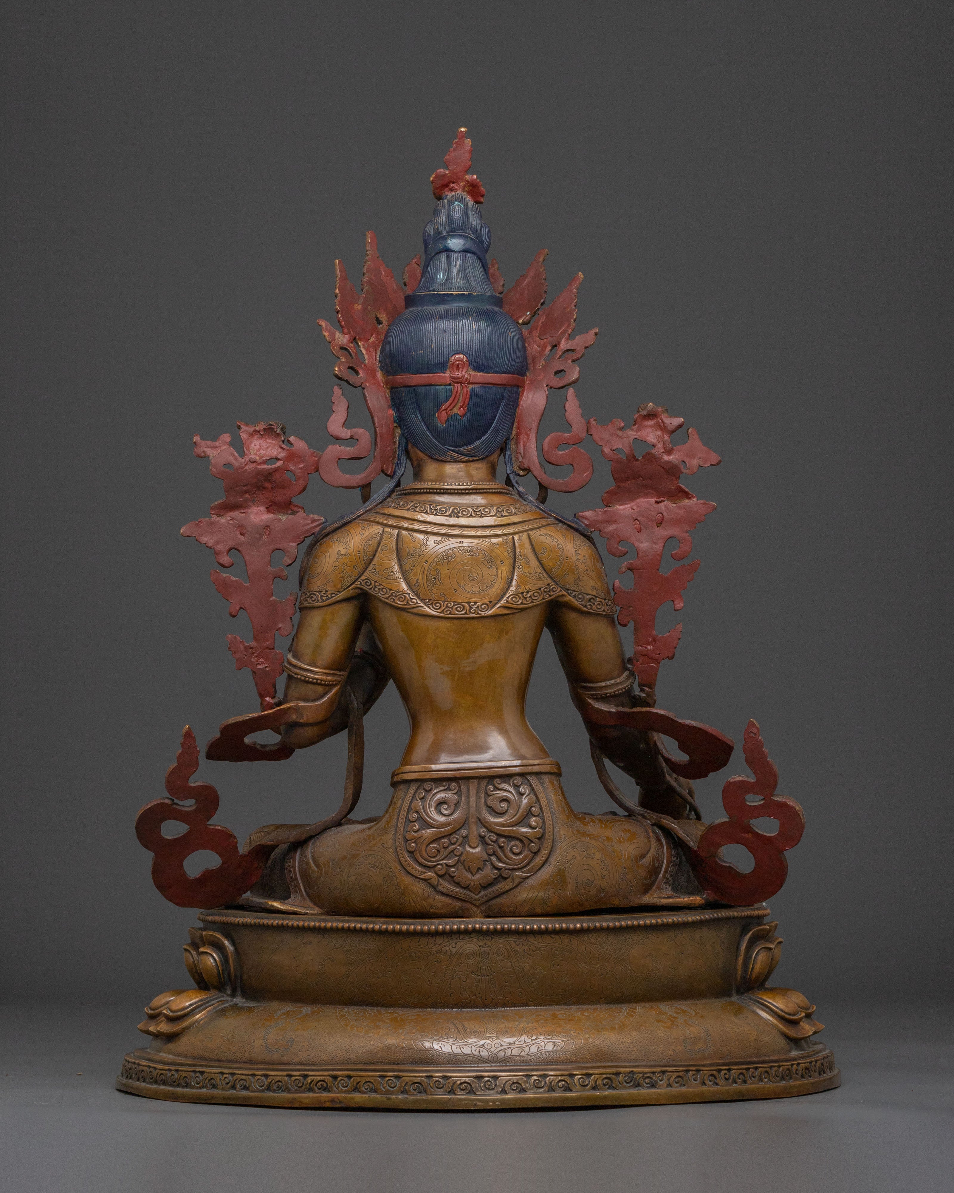 Guardian White Tara Spiritual Statue | Oxidized Copper Art