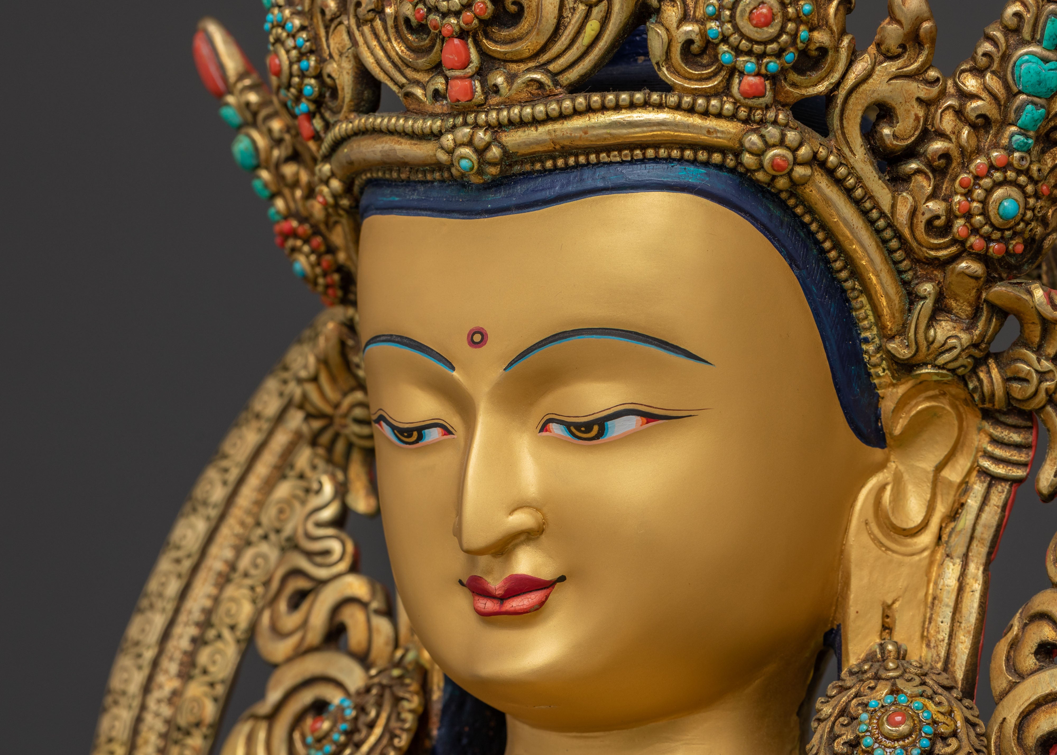 Amitayus Buddha Statue: 24K Gold Gilded | Symbol of Longevity