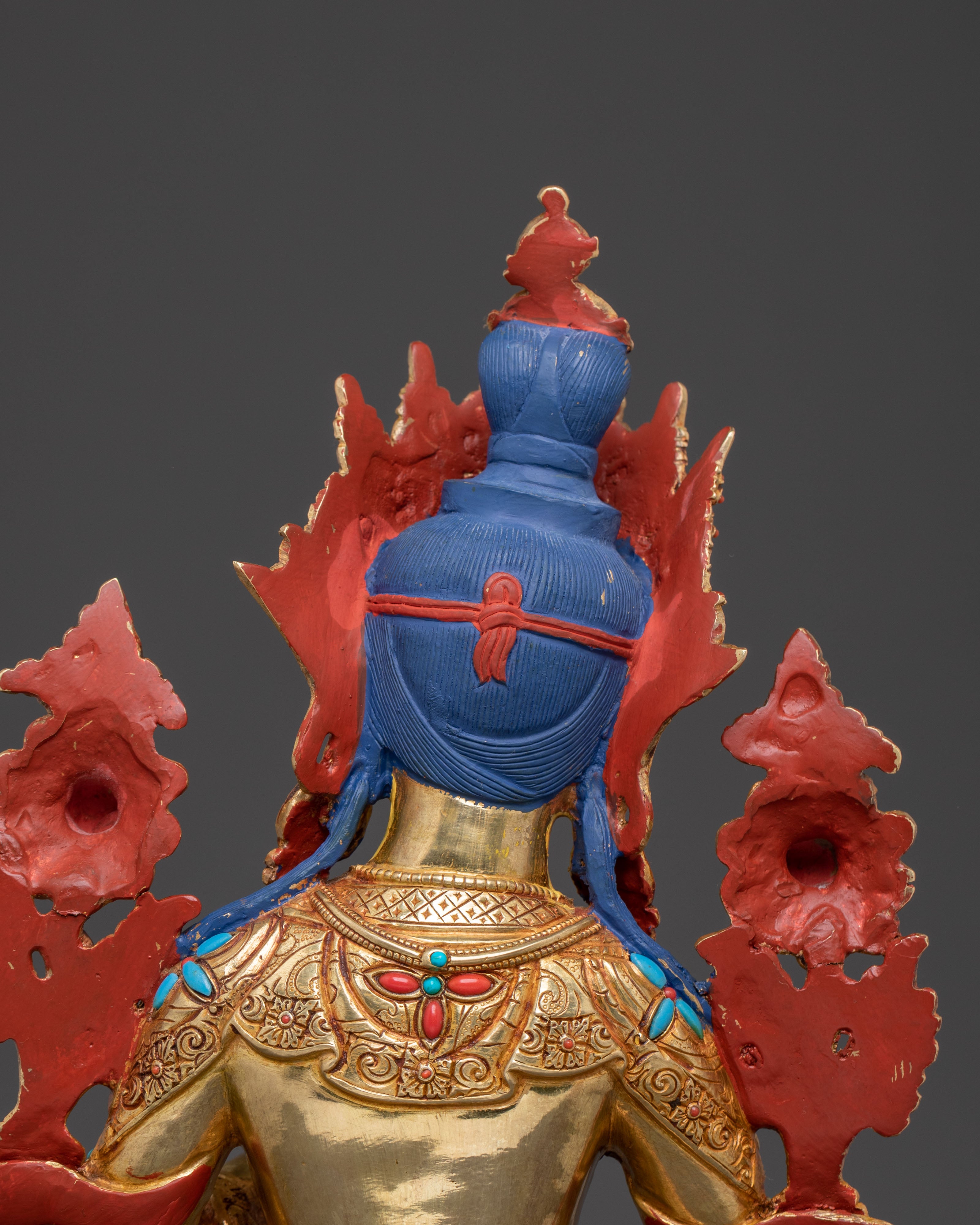 24k Gold Gilded Copper Green Tara Sculpture – Exquisite Himalayan Artistry