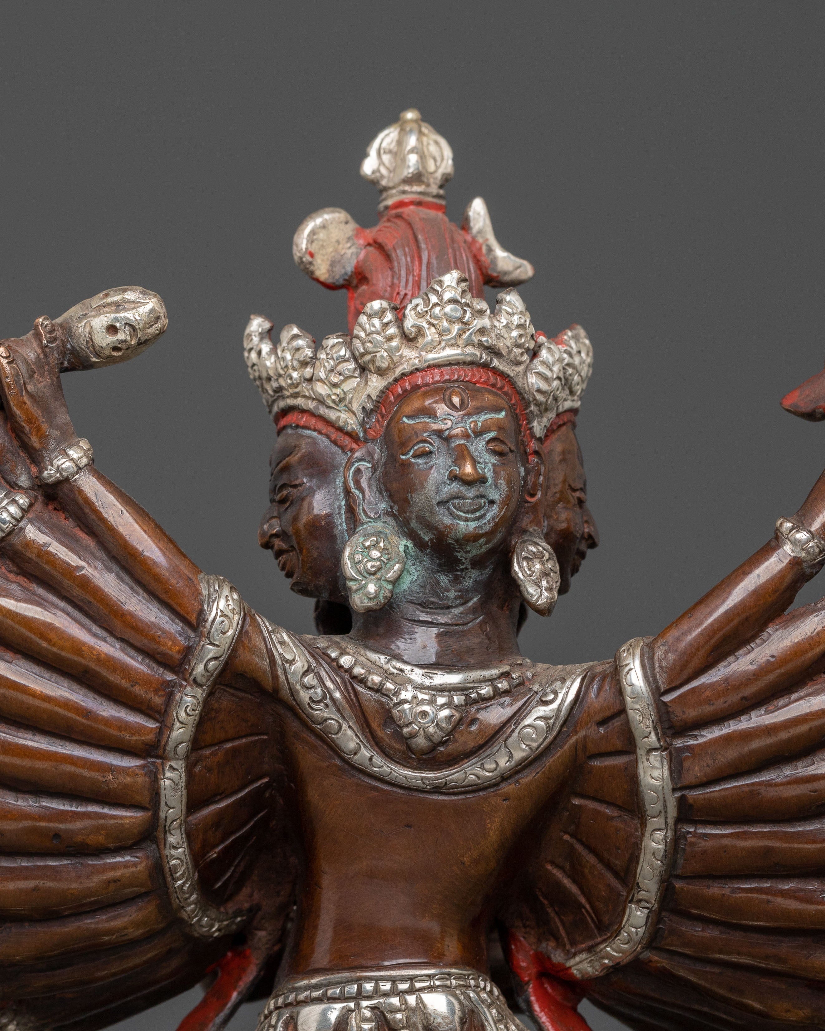 Chakrasamvara: Handcrafted Oxidized Copper Figurine