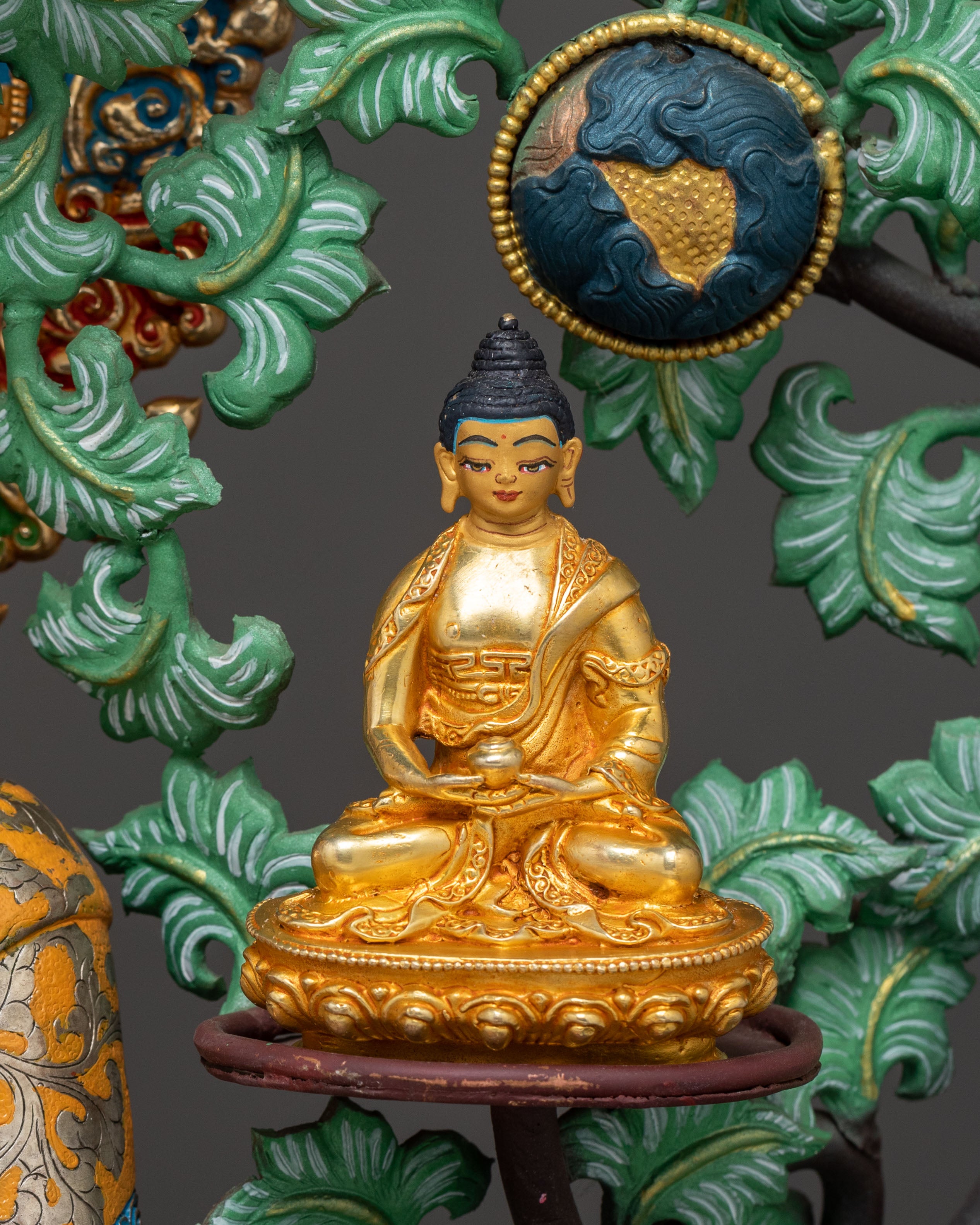 Amitabha Buddha On Throne | Radiant 24K Gold Glided