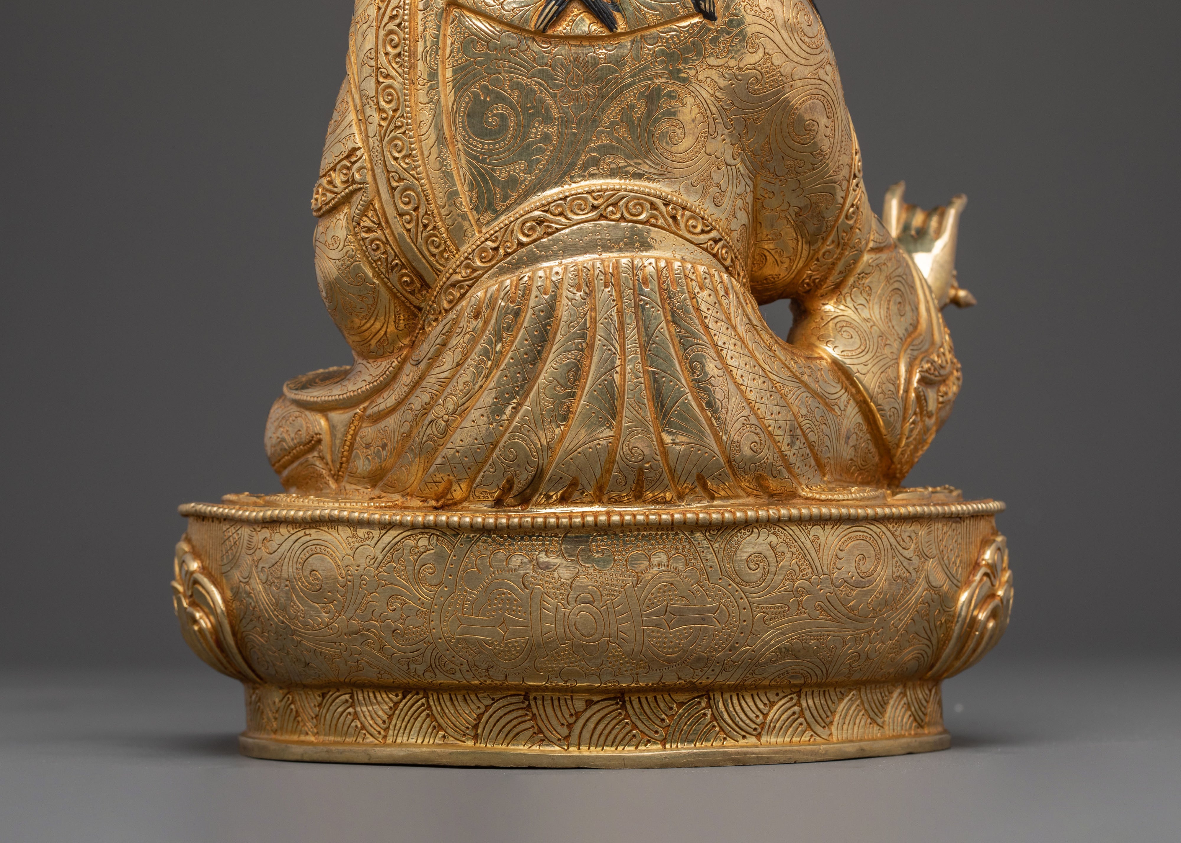 Guru Rinpoche Enlightened Master - 24K Gold Gilded Statue