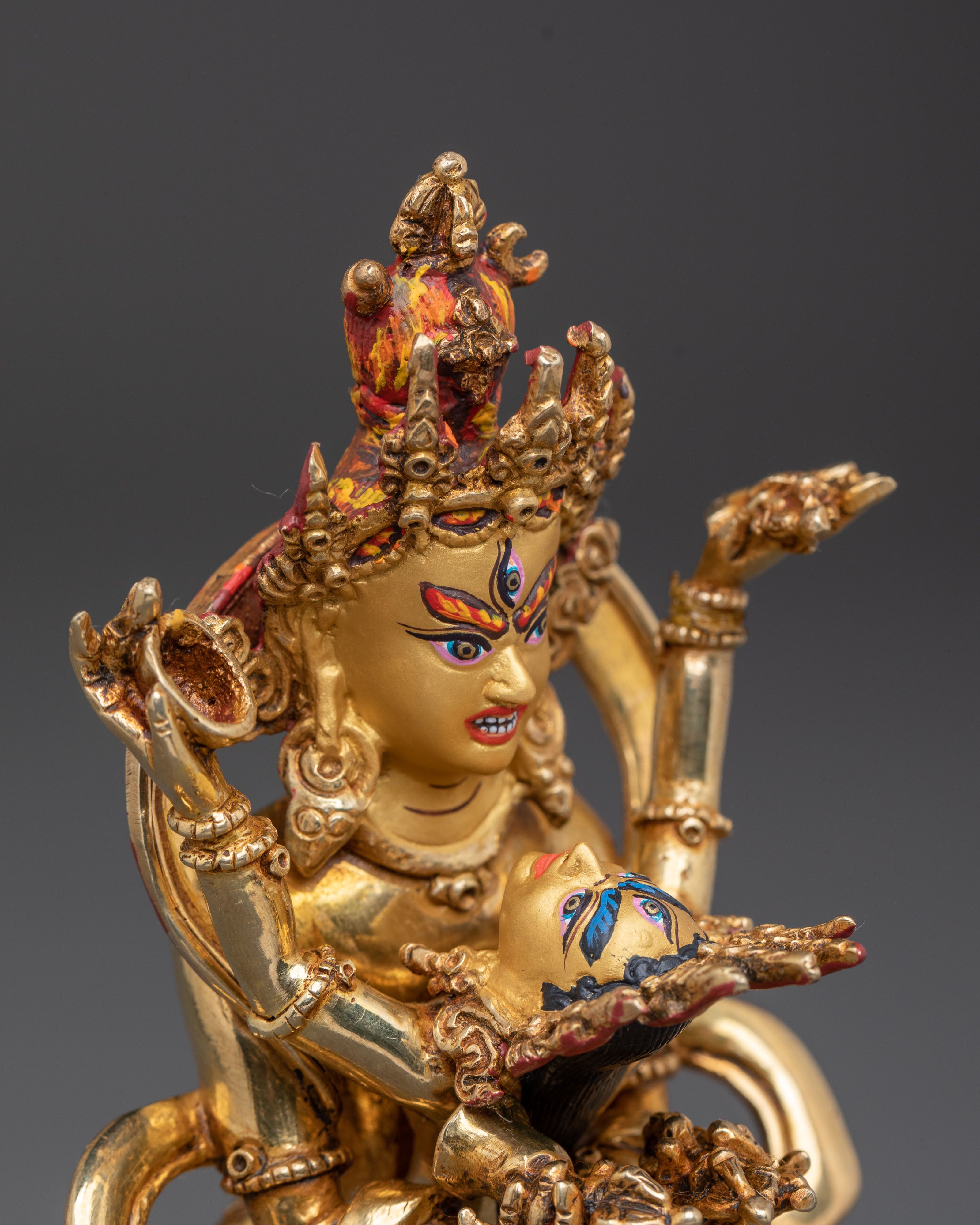 Chakrasamvara Statue | 24K Gold Gilded Deity