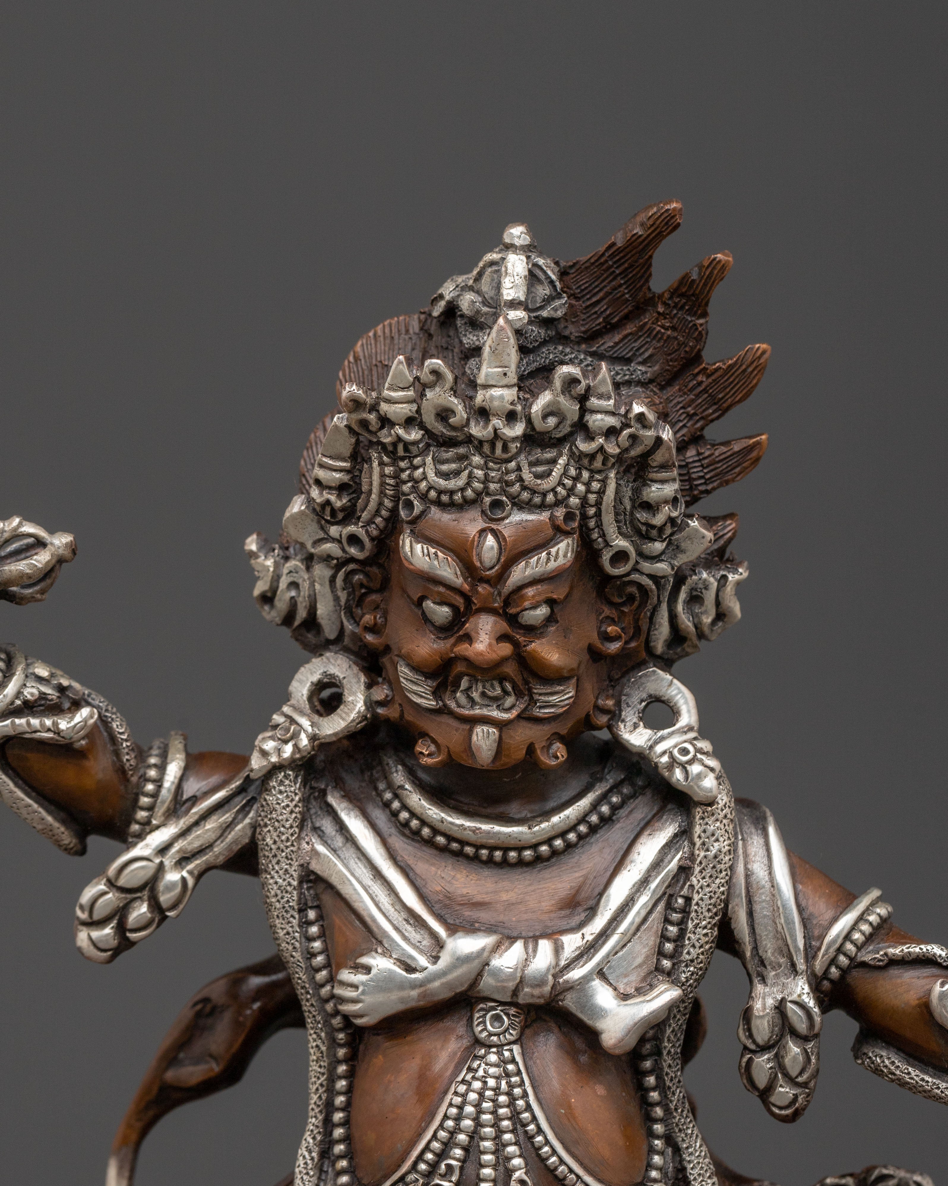 Guru Drakpo Protector Statue | Oxidized Copper Figure