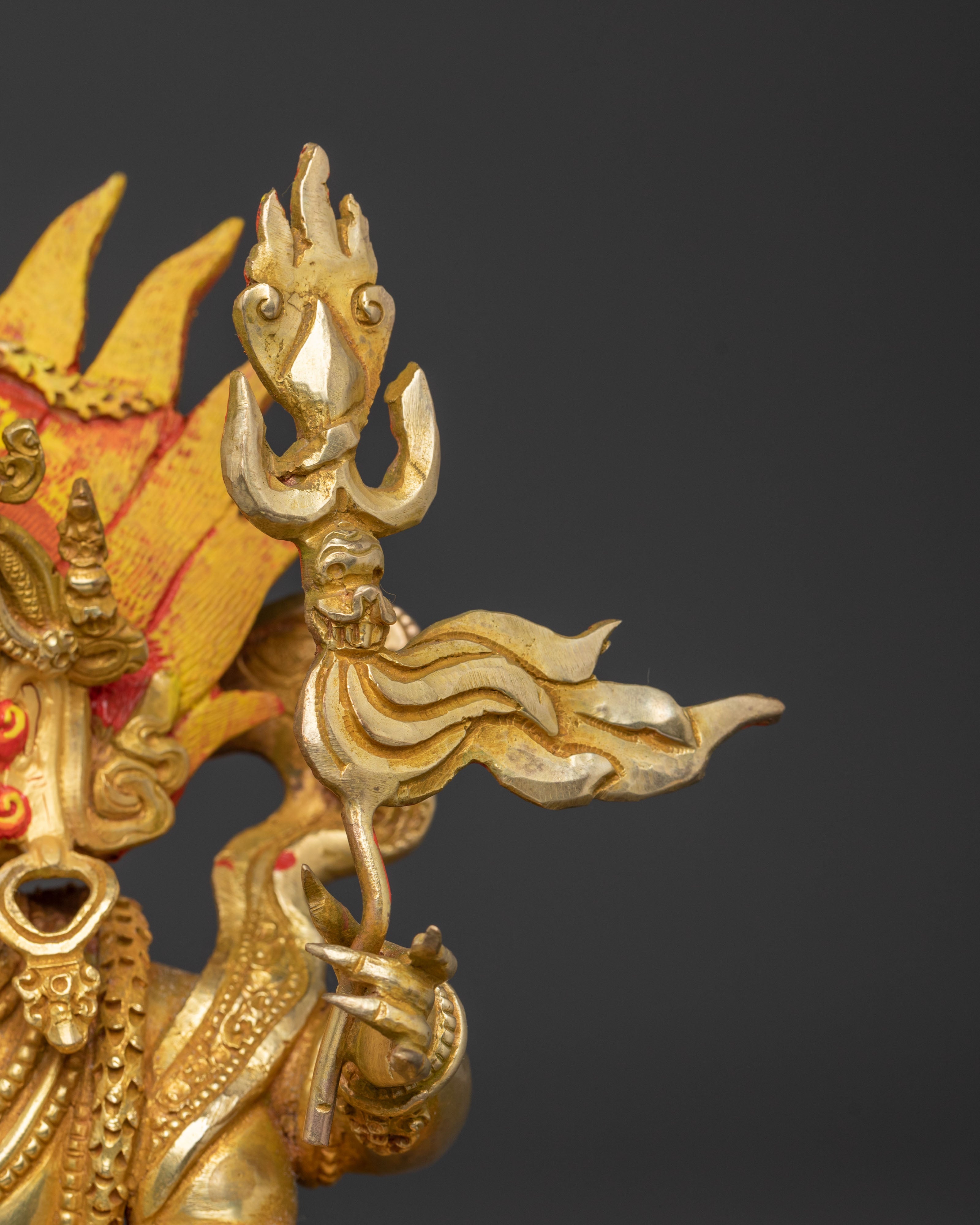 Four Armed Mahakala | Hand-Gilded Copper Statue
