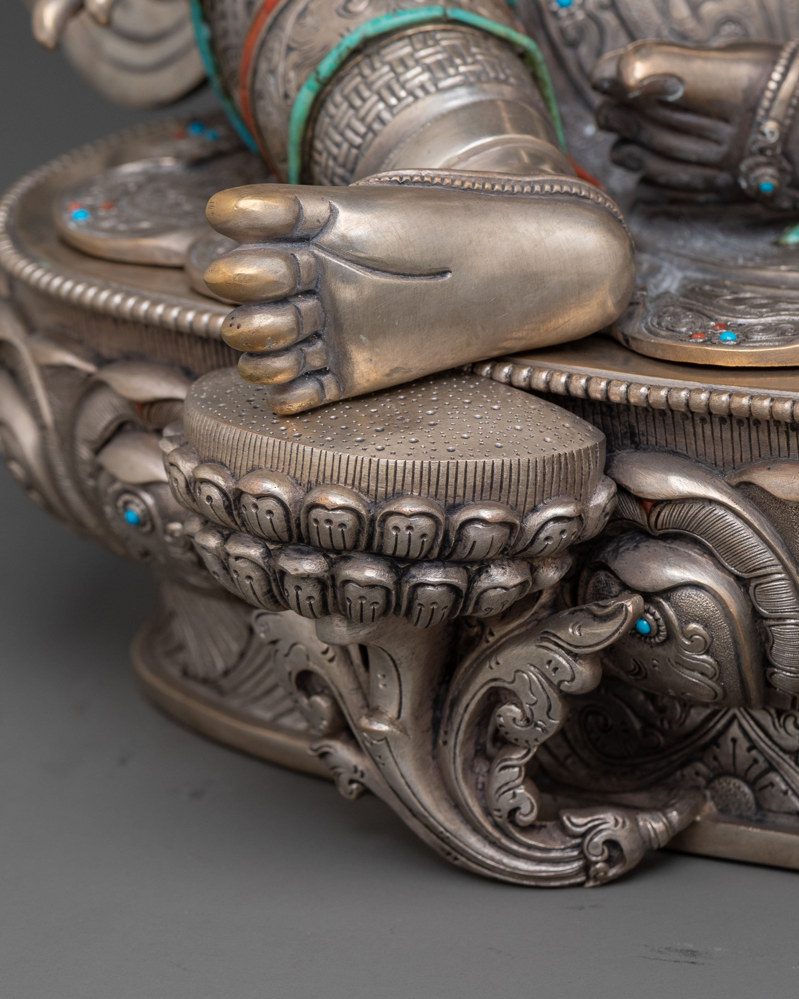 Green Tara Silver Statue | Swift Protector