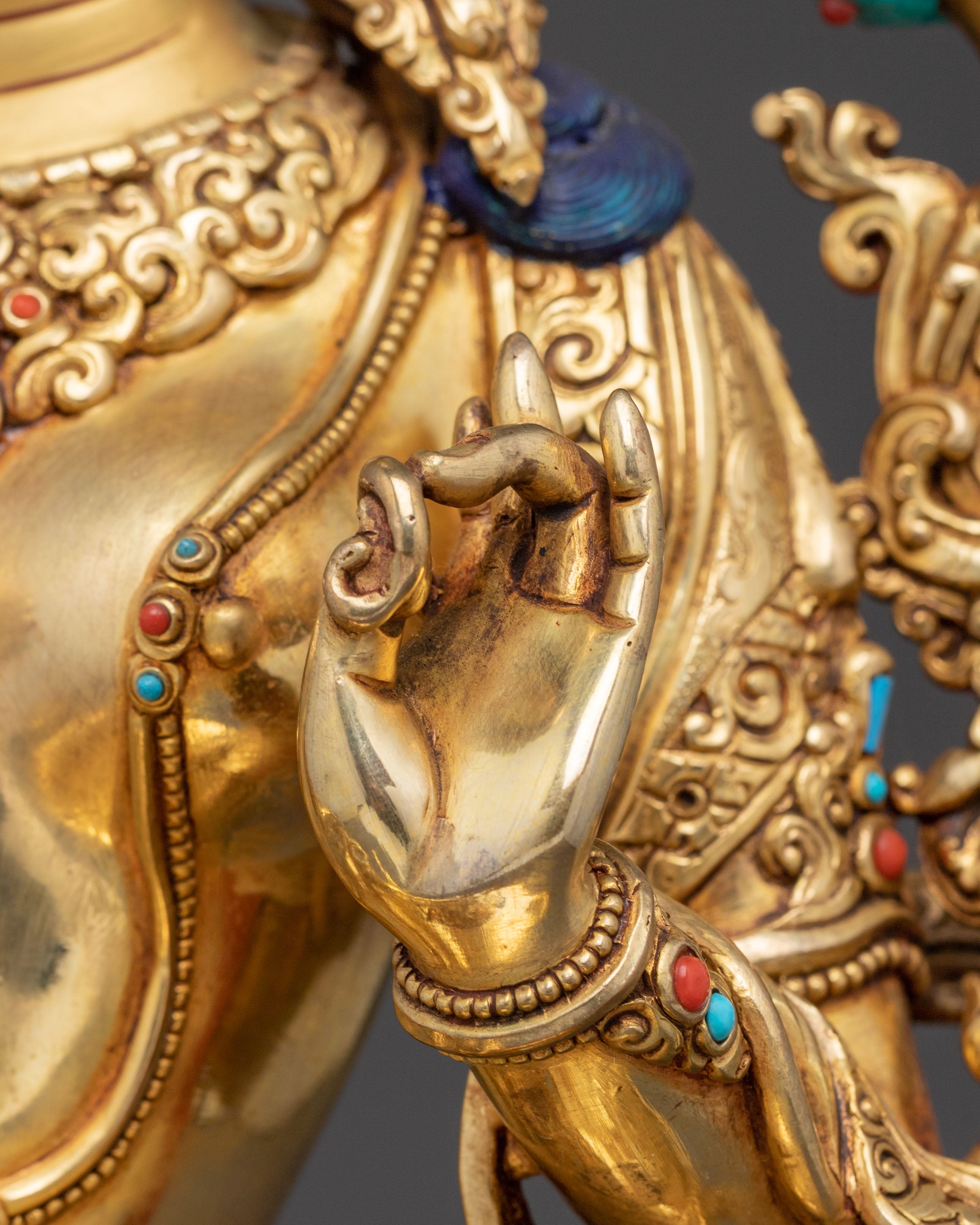 Exquisite 24K Gold Gilded Green Tara Mother of Liberation Statue