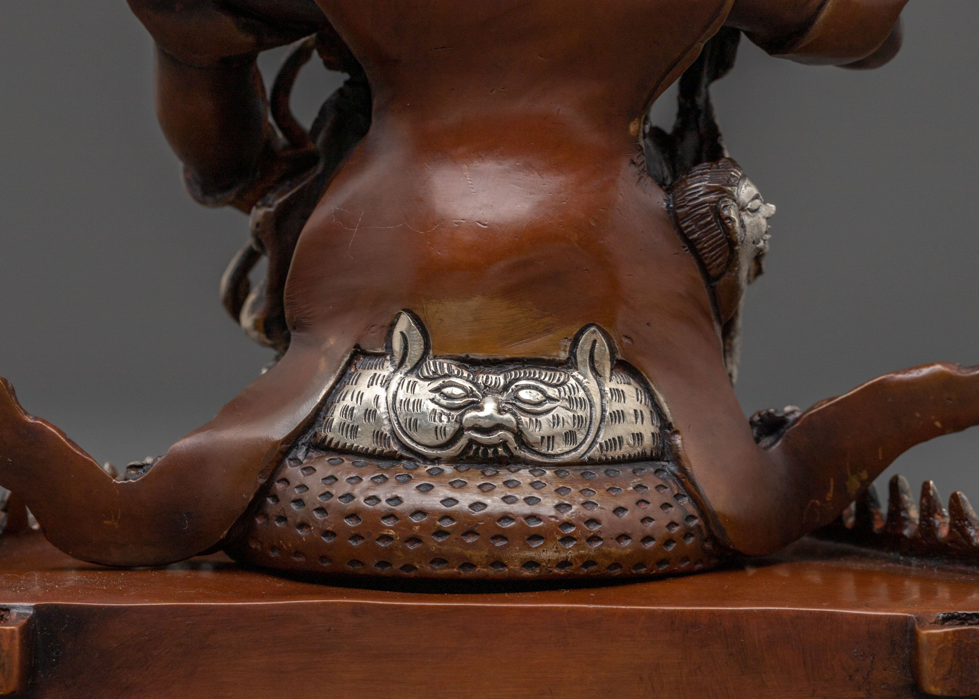 Tibetan Rahula Copper Statue – Oxidized Art