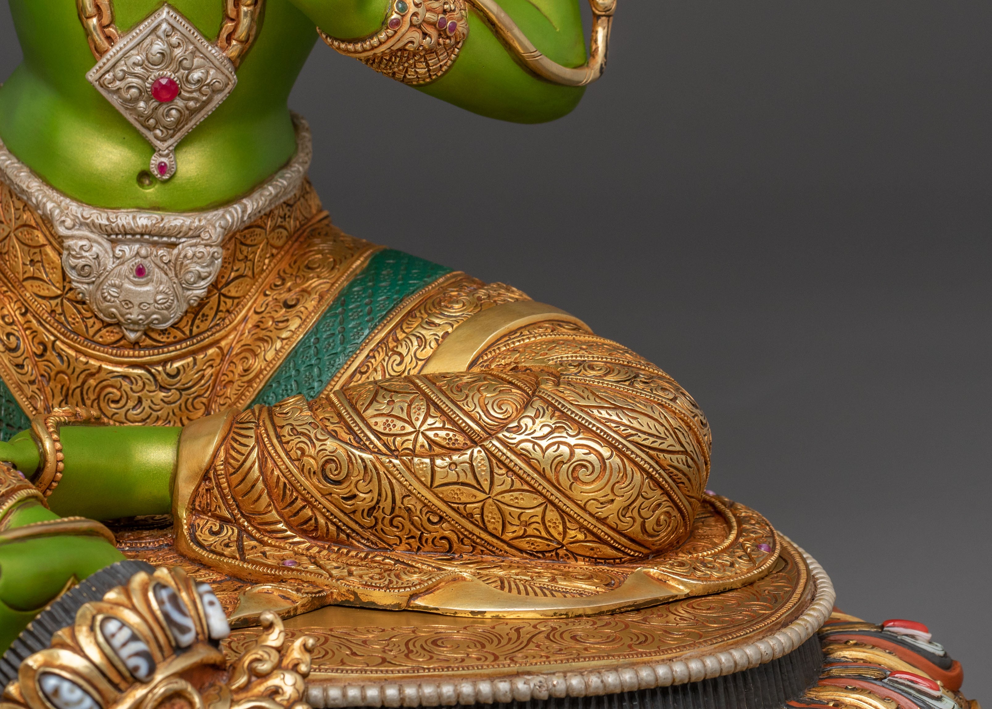 Green Tara Copper Statue | Goddess of Compassion