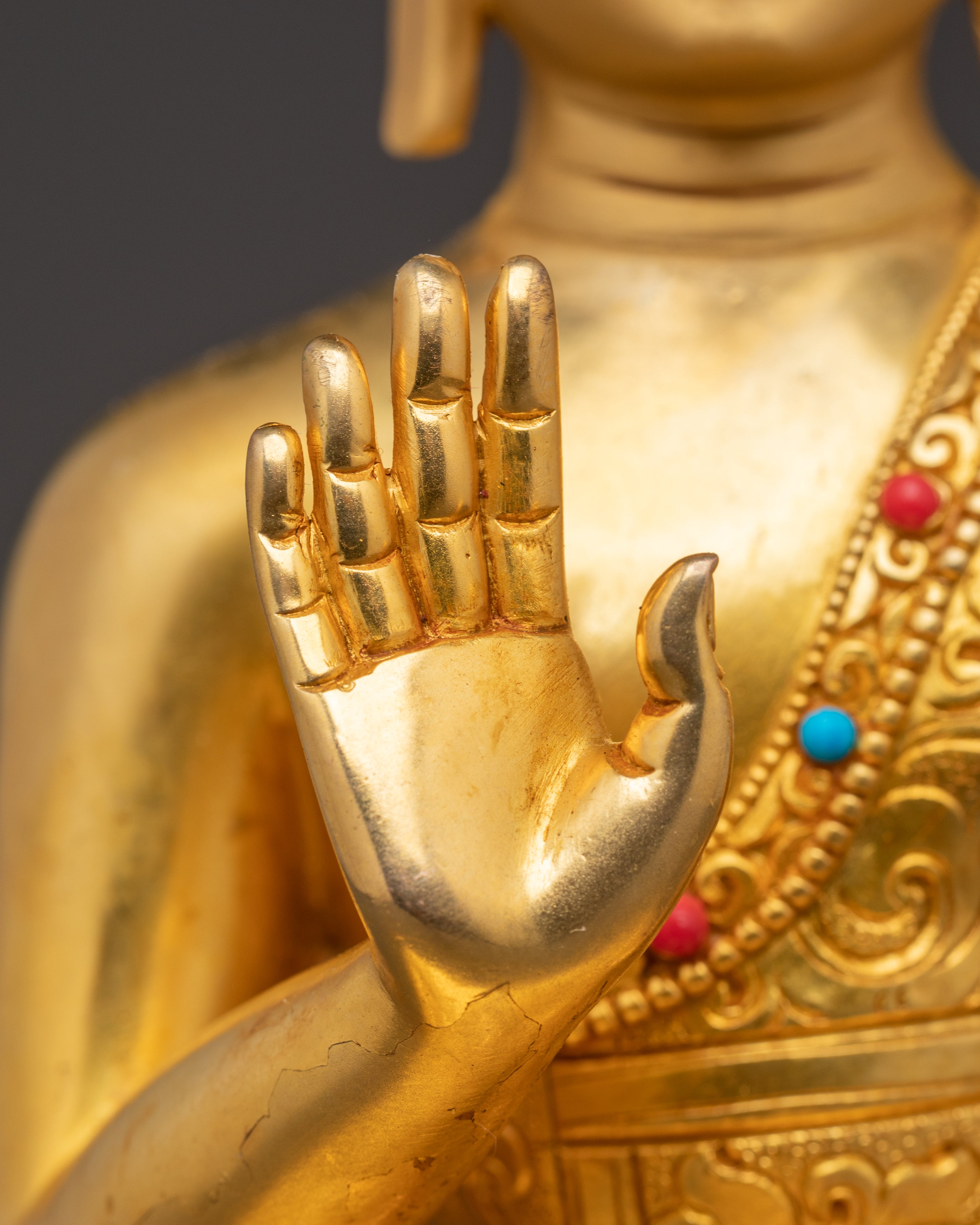 Handcrafted Golden Statue Set of Five Dhyani Buddhas