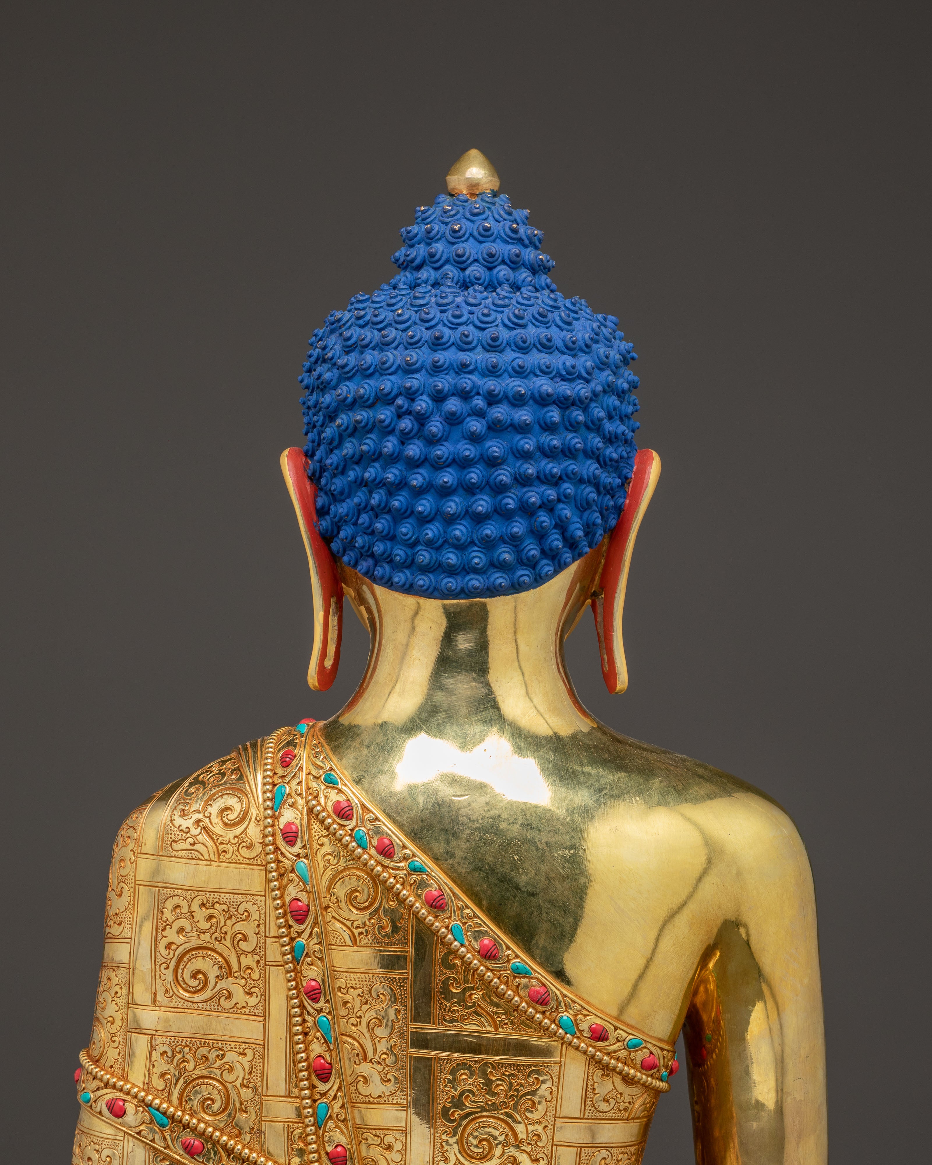 Handmade Golden Gautama Buddha Statue | Divine Dharma Teacher