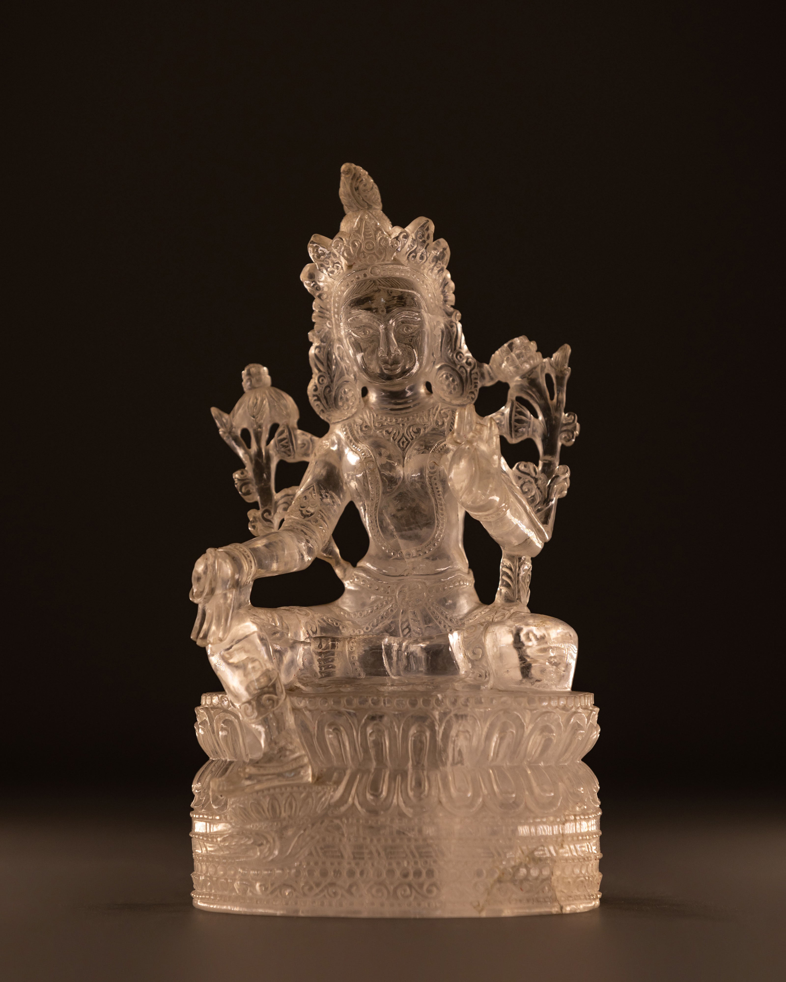 Green Tara Crystal Statue: Peaceful Figure