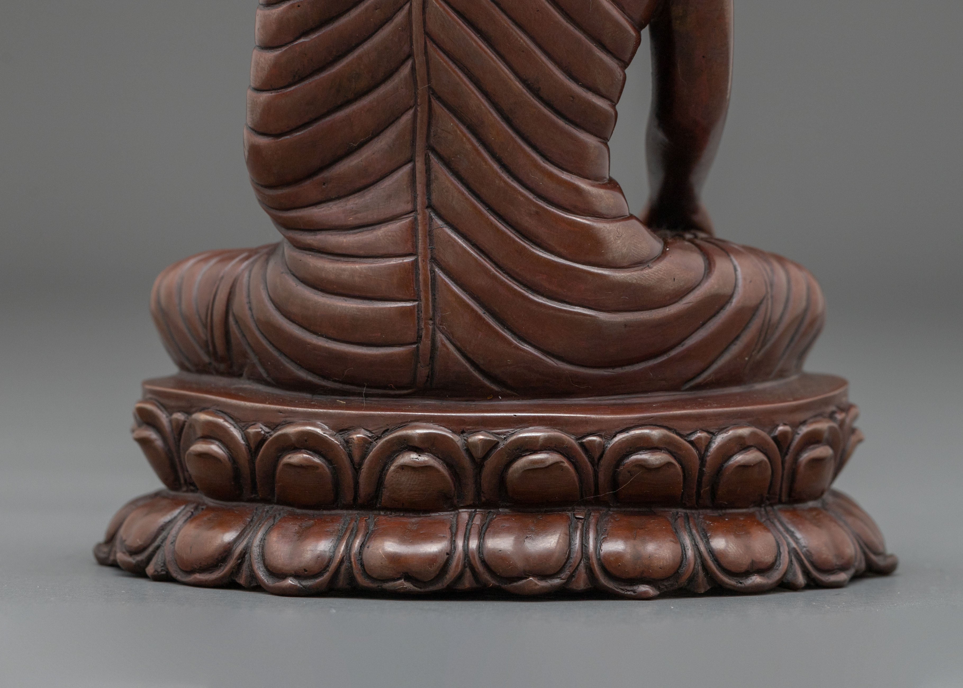 Shakyamuni Buddha Figurine | Oxidized Copper Sculpture