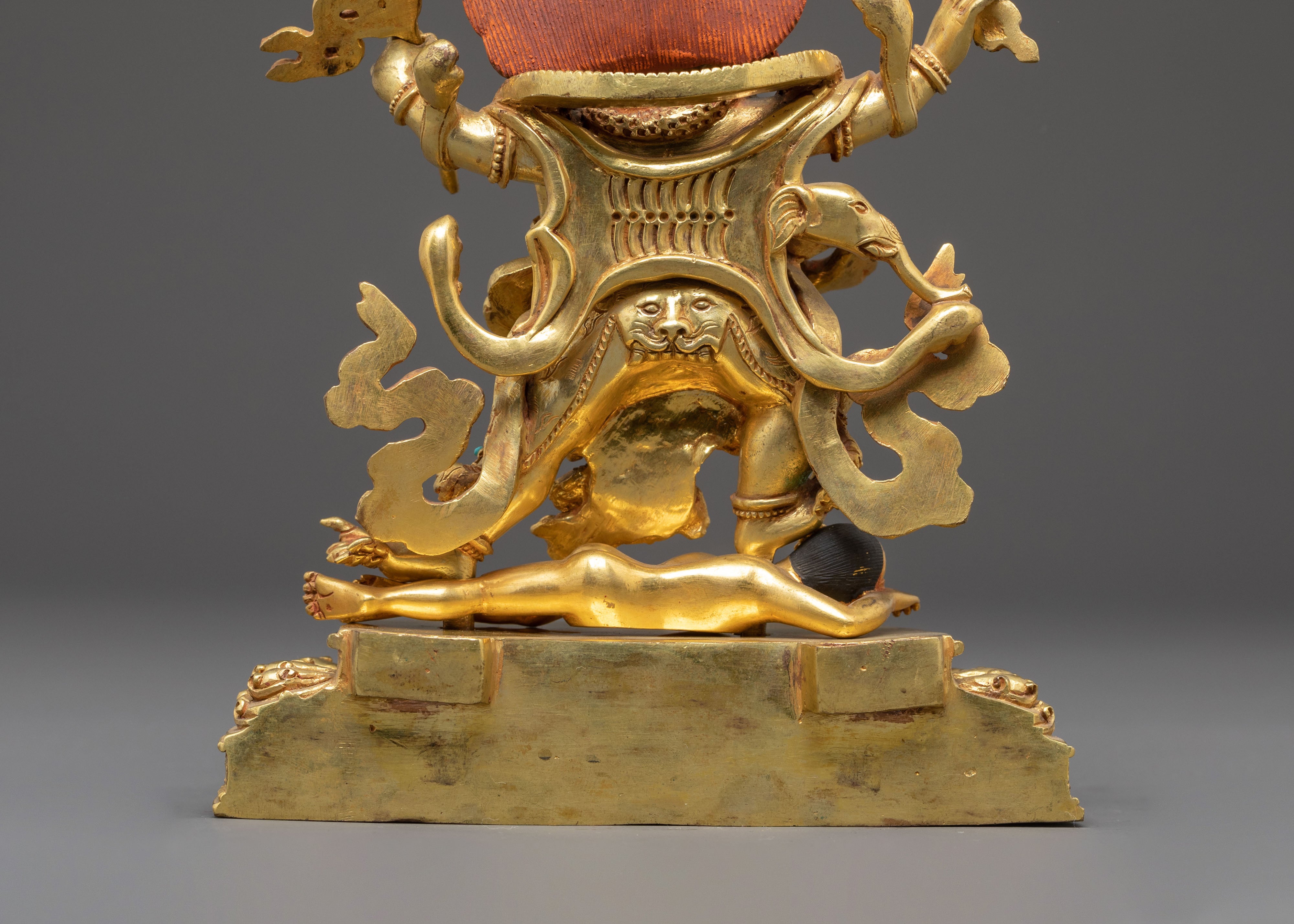 Handmade Four-Armed Mahakal Statue of Protection | Traditional Himalayan Art