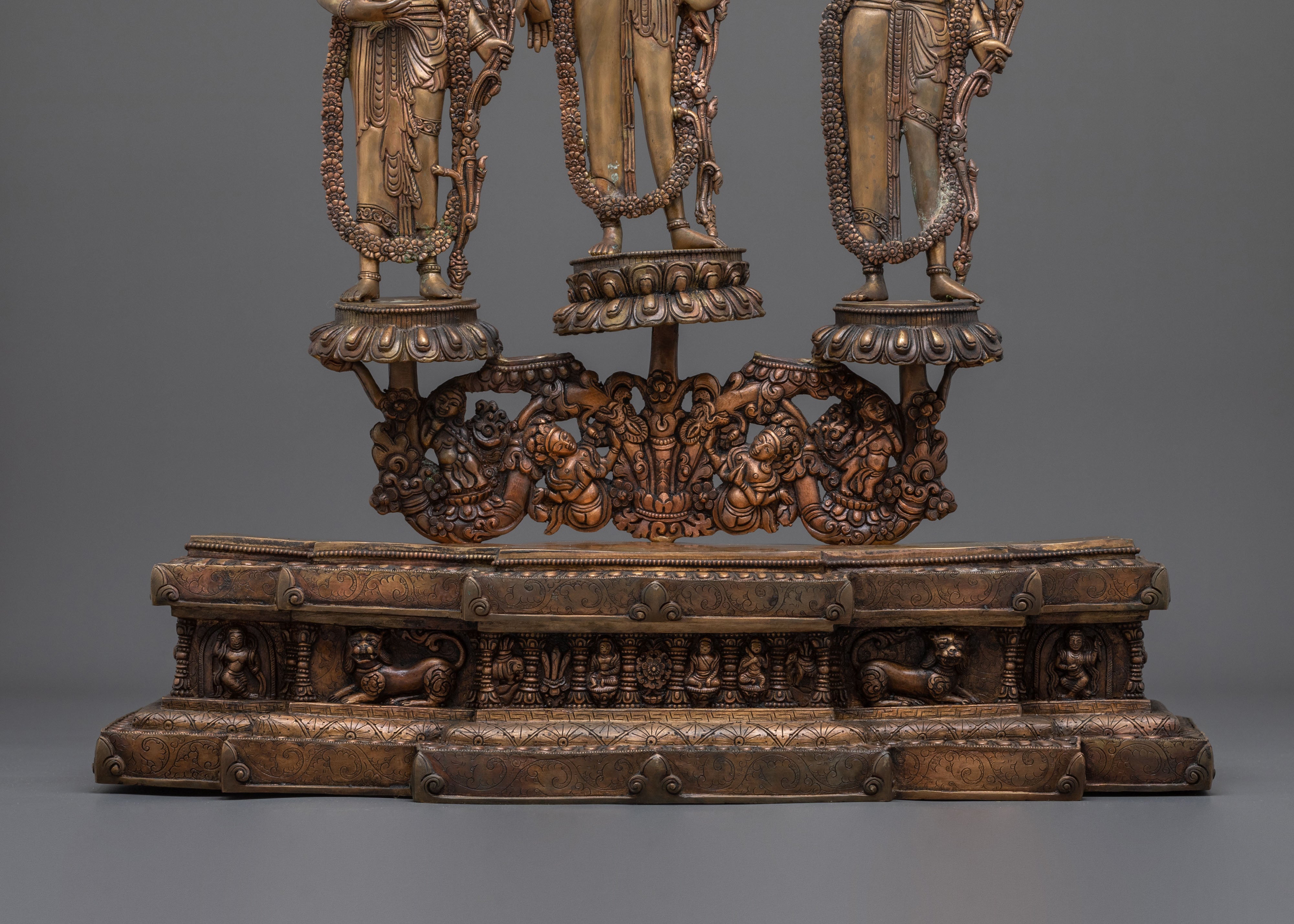 Handmade Lokeshwor Statue Set | Oxidized Copper