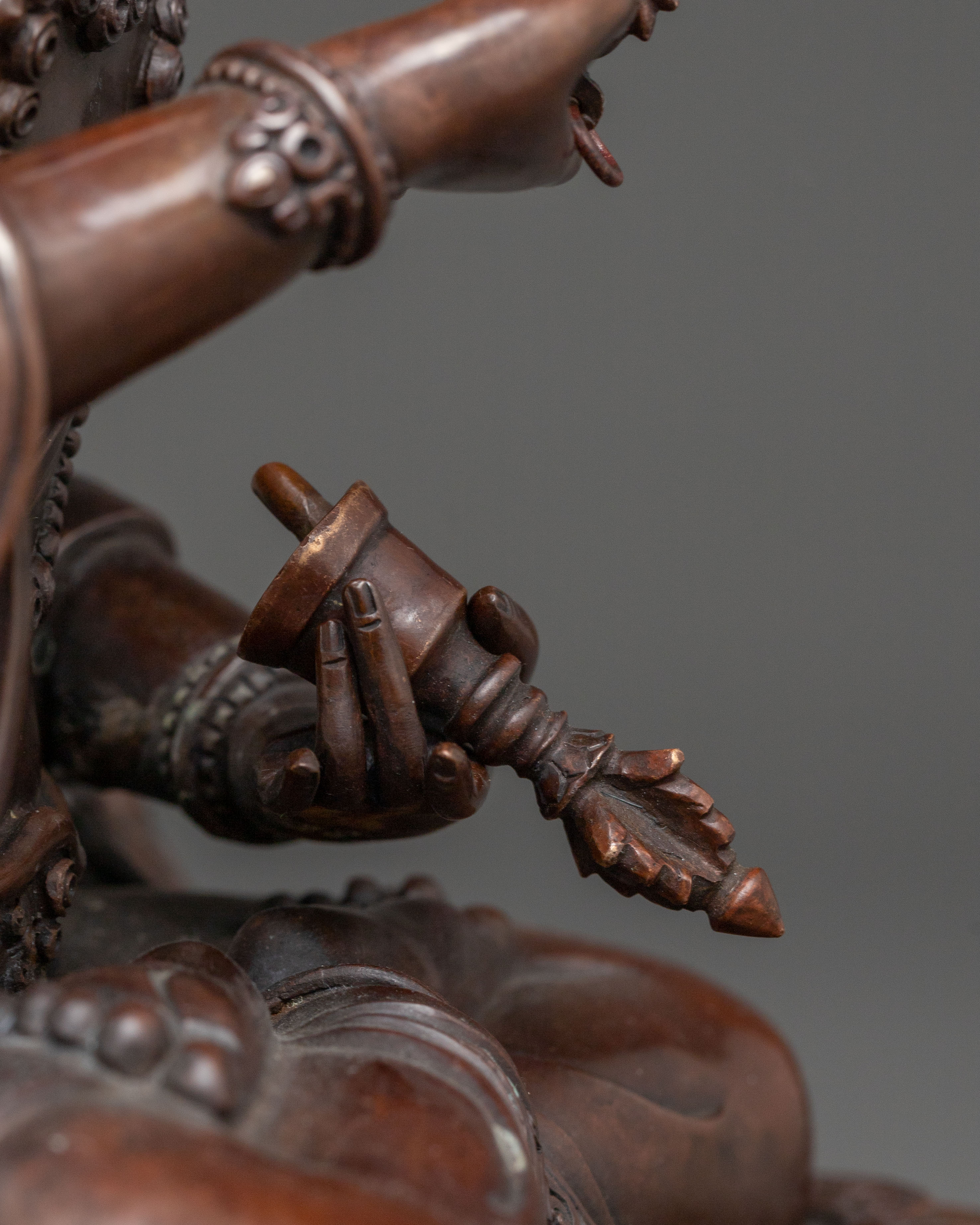 Divine Vajrasattva Sculpture – Oxidized Copper Masterpiece