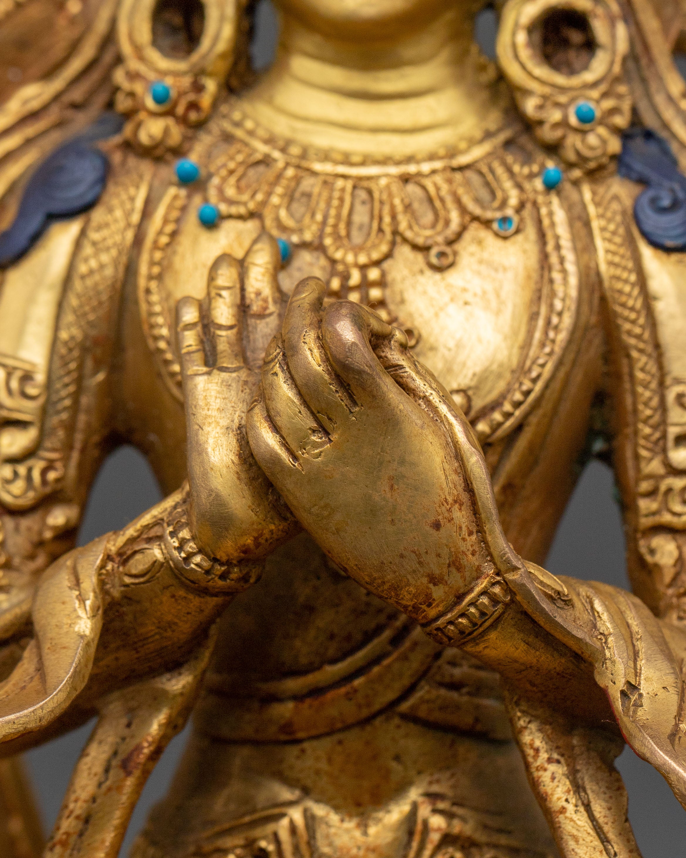 Maitreya Buddha Future Hope Statue | 24K Gold Gilded Future Buddha Sculpture