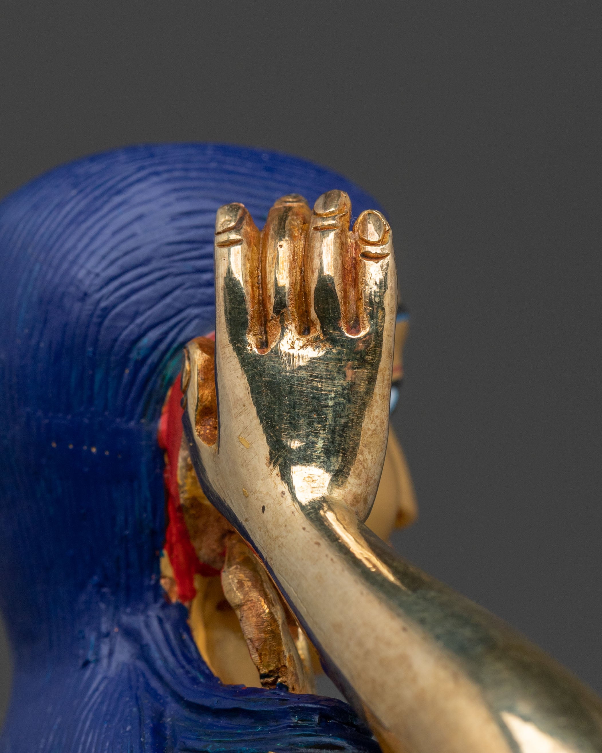 Milarepa Sacred Buddhist Figurine in 24K Gold Gilt