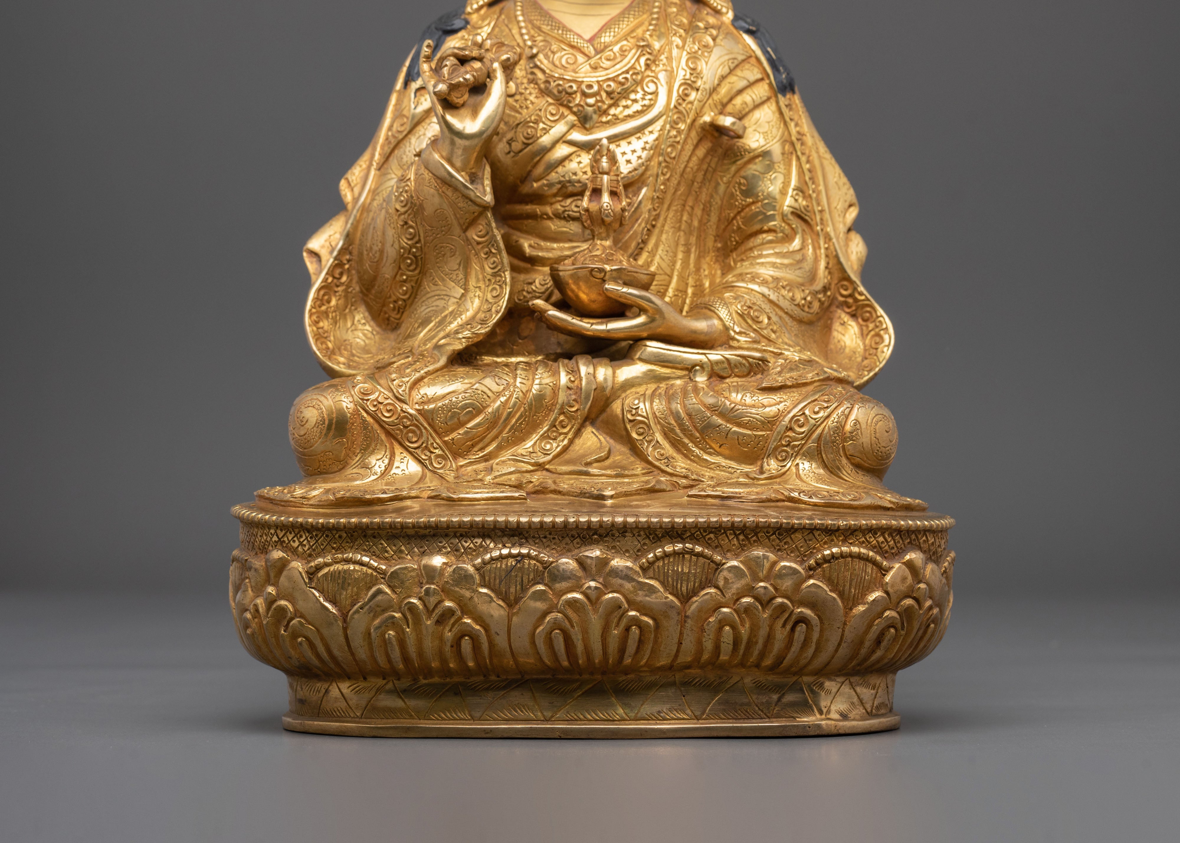 Guru Tsokye Dorje Dharma Teacher Statue | 24K Gold Gilded