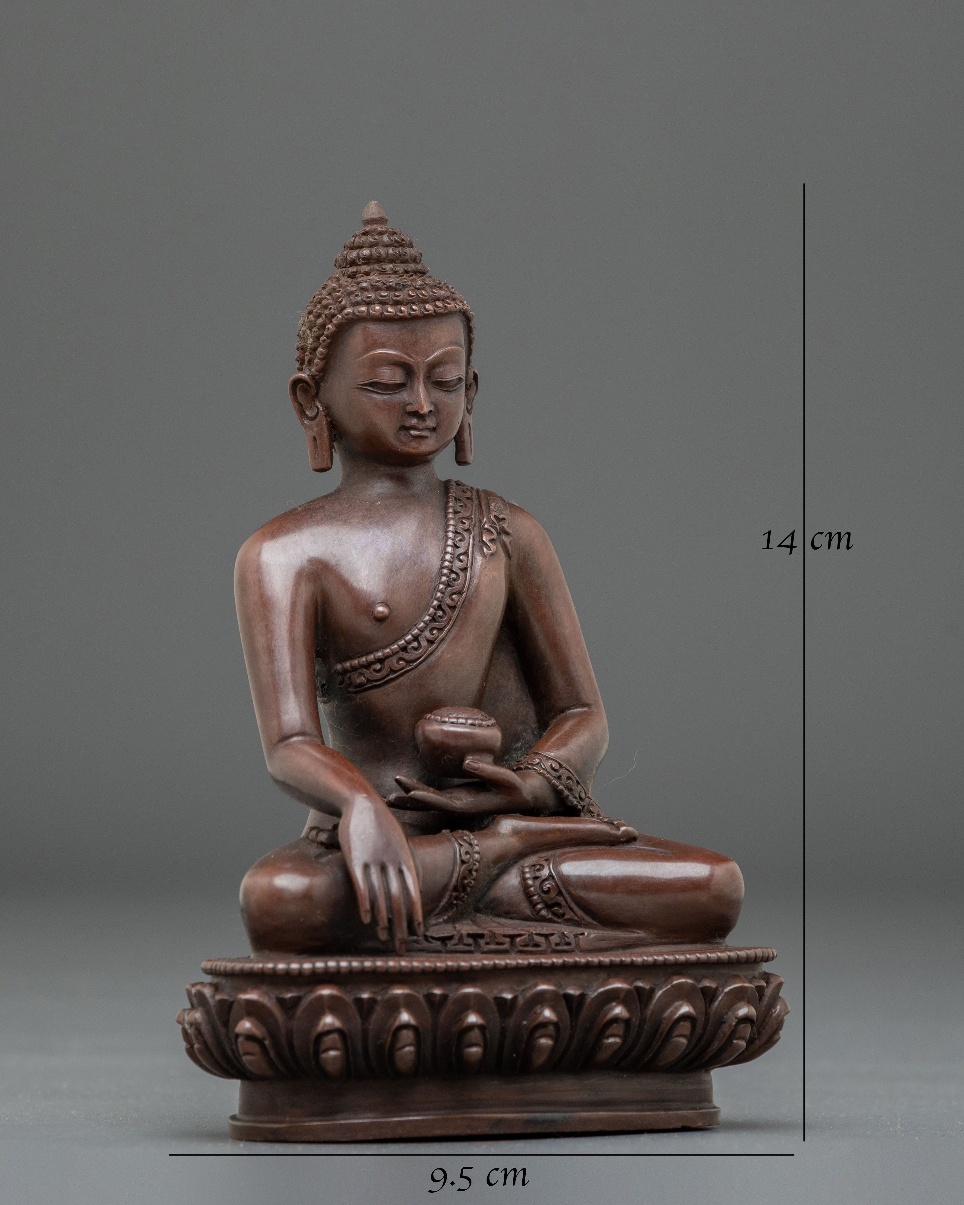 Sage Shakyamuni Buddha Sculpture | Oxidized Copper Figurine