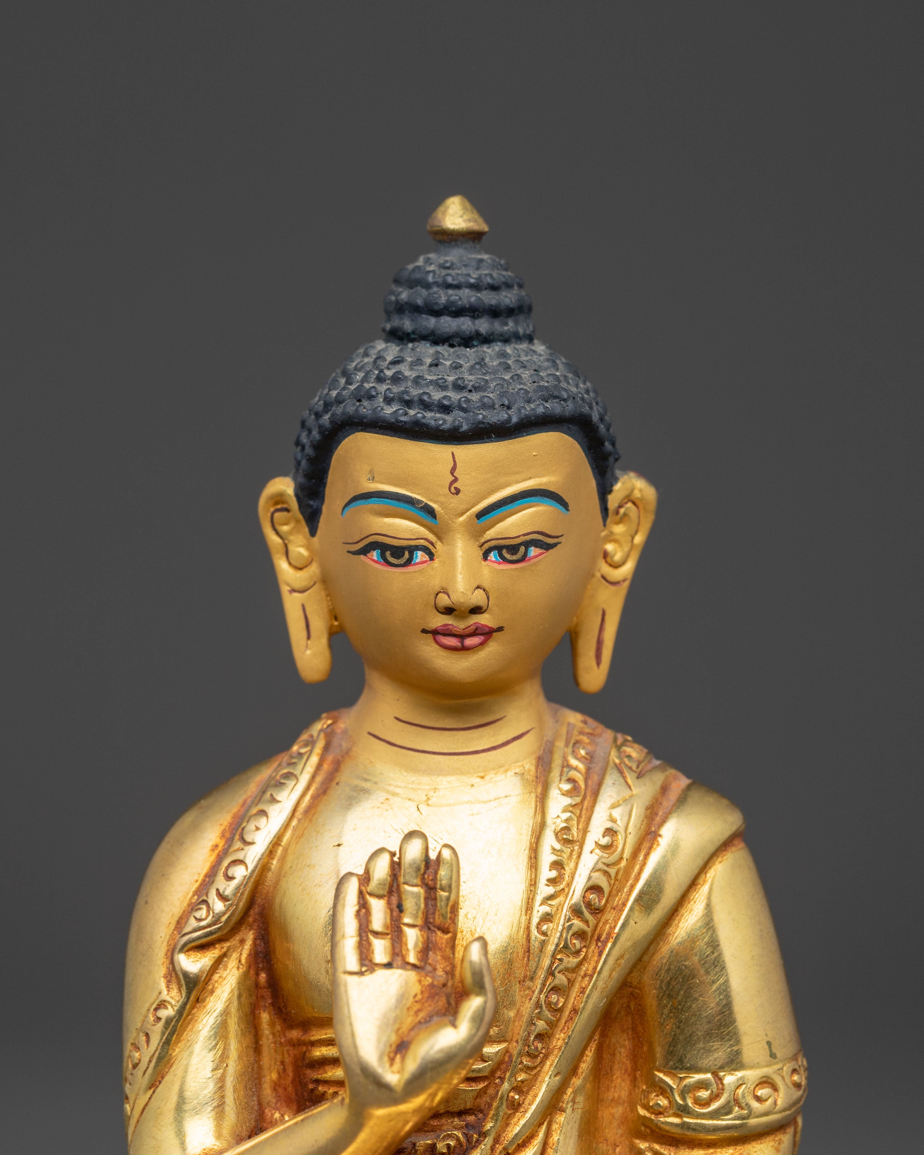 Amoghasiddhi Buddha Copper Statue | Nepalese Buddhist Art
