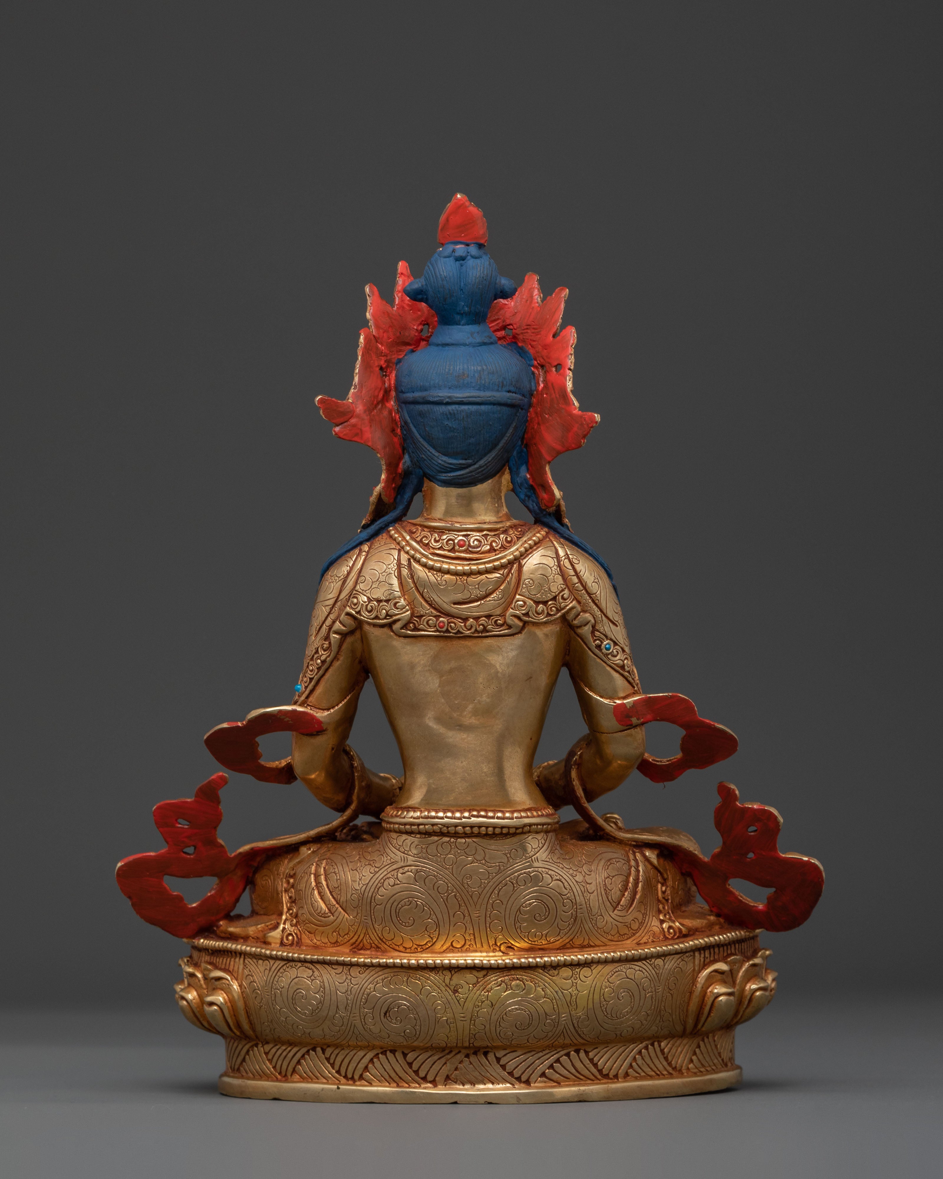 Amitayus Golden Statue: Holding Long Life Vase
