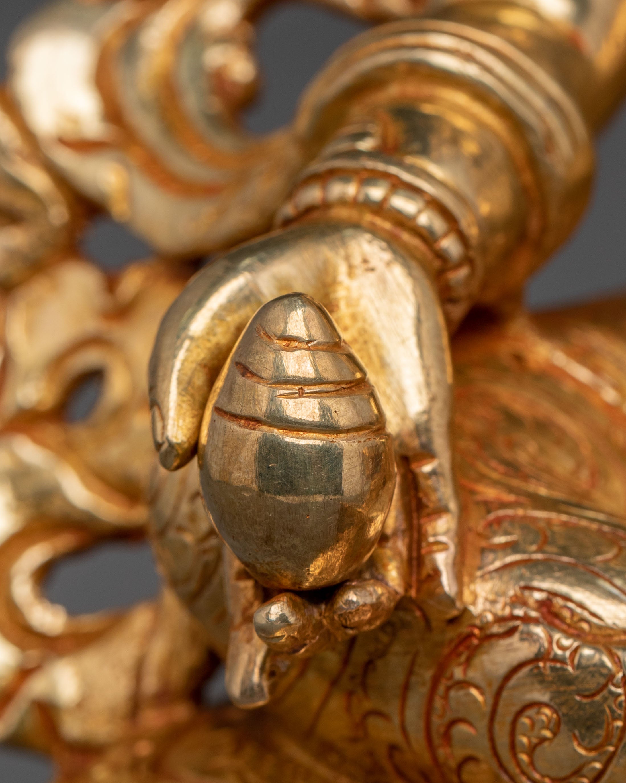 Radiant Wealth Deity Dzambhala Golden Figurine