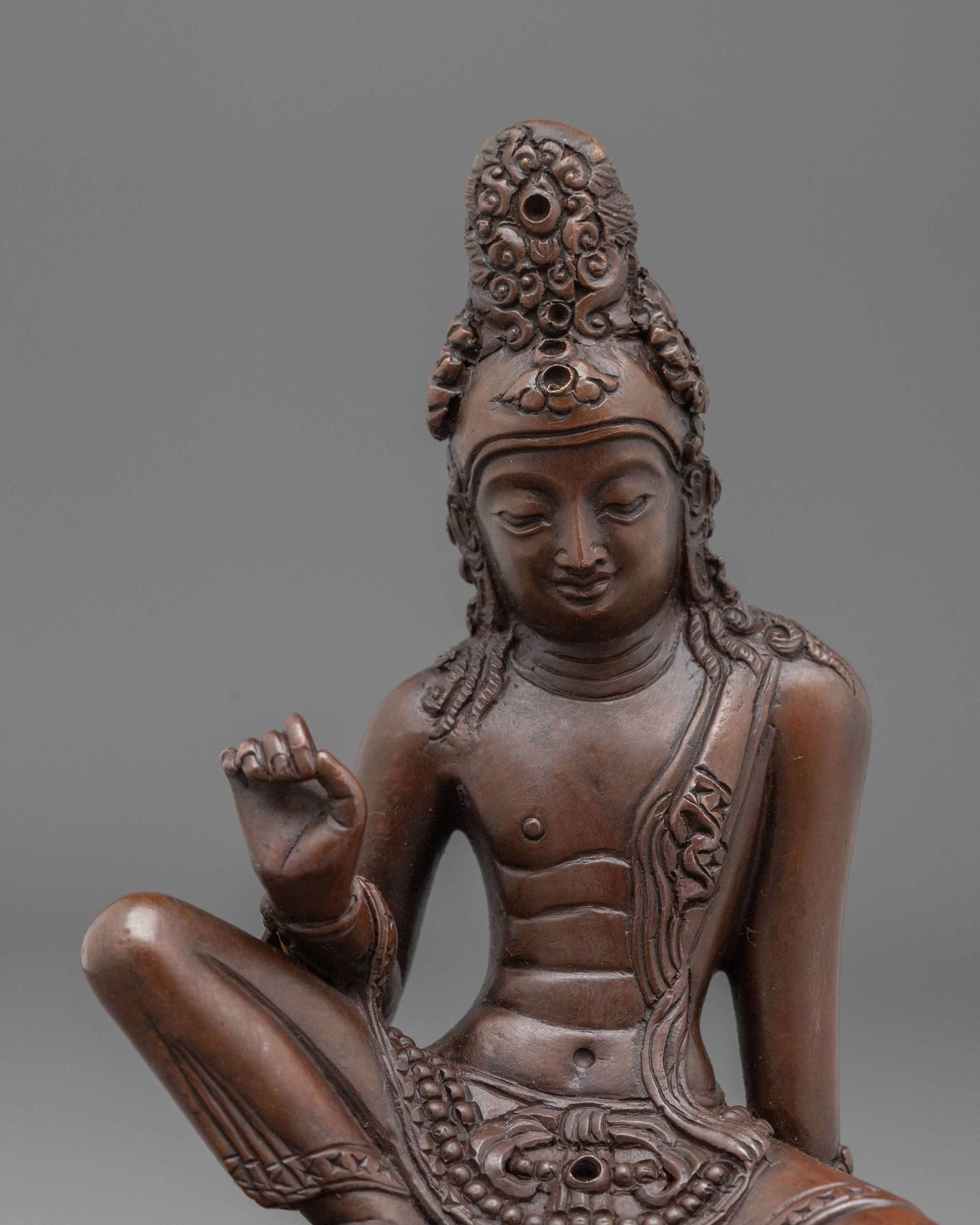 Majestic Lokeshwor Sculpture in Oxidized Copper