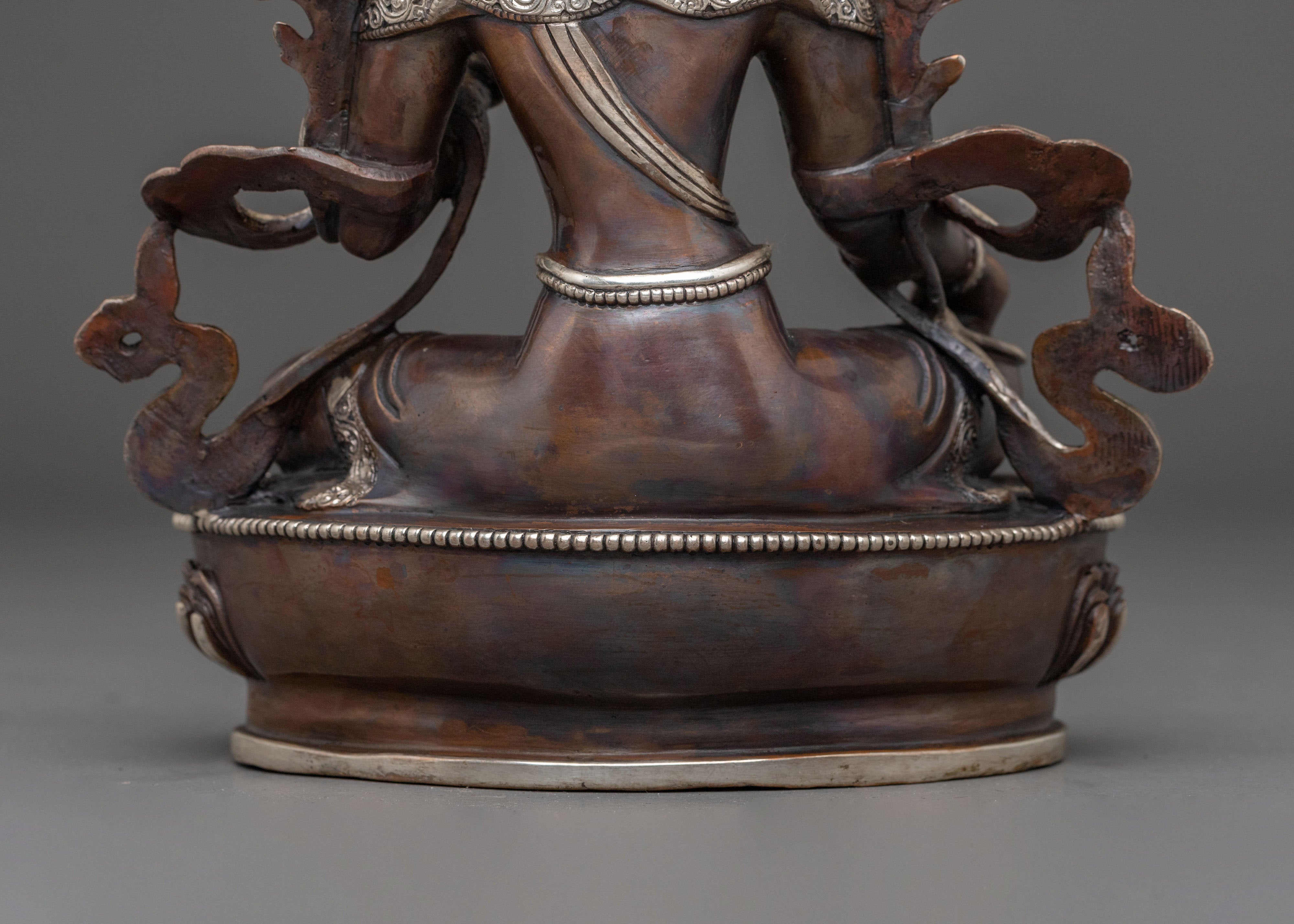 Green Tara Statue | Oxidized Copper Buddhist Goddess