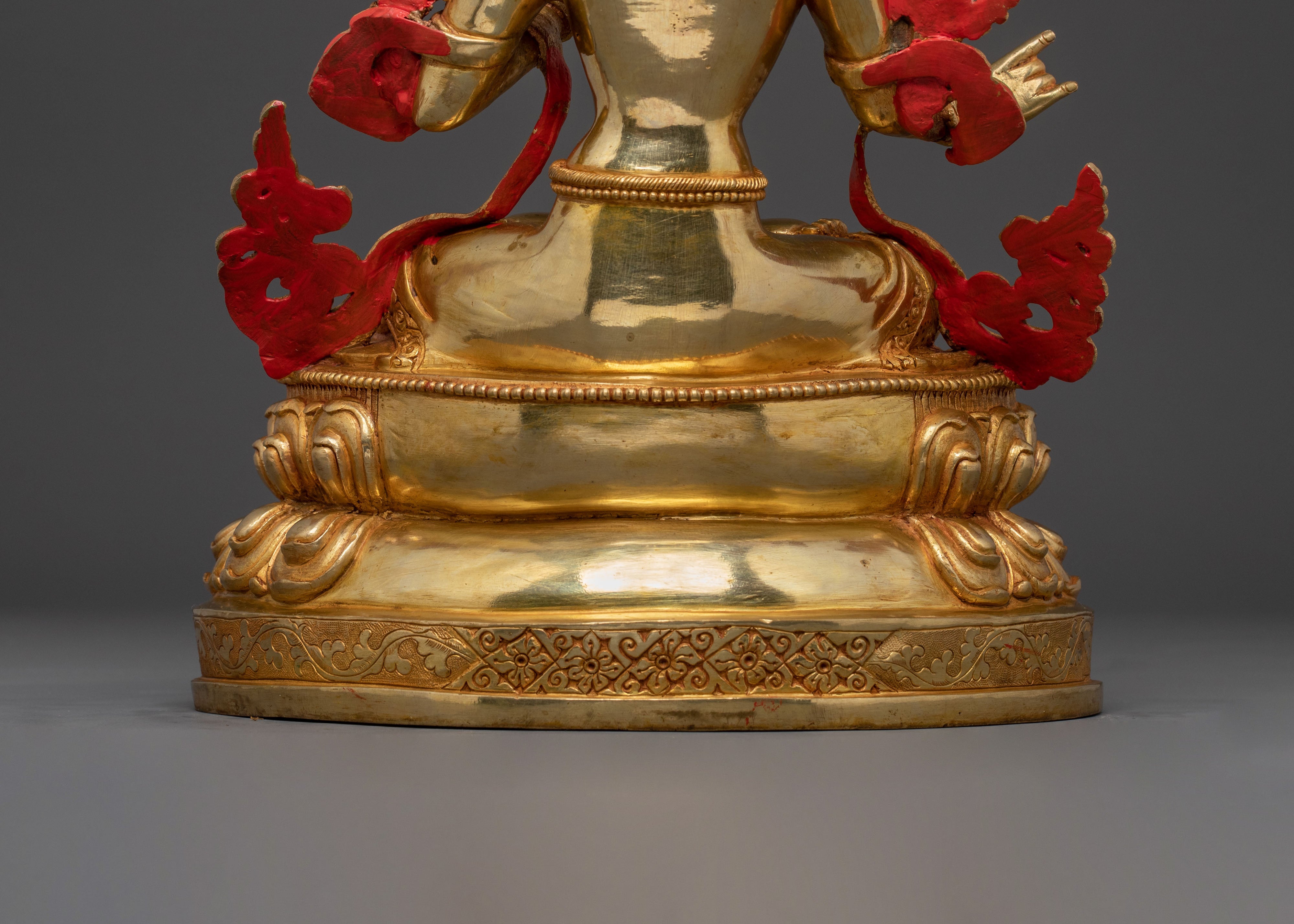 Avalokiteshvara Peaceful Deity Statue – 24K Gilded Copper Statue