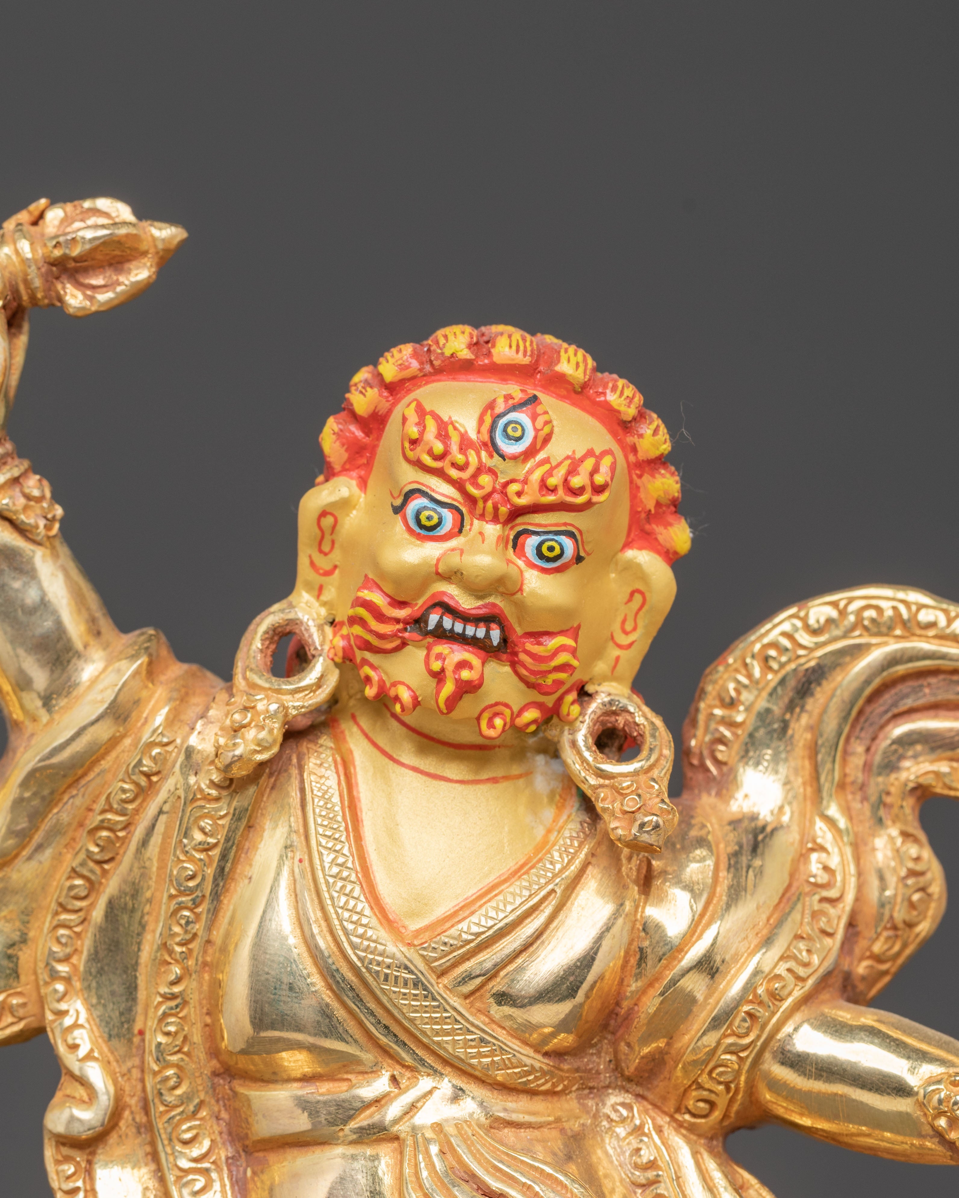 Handcrafted Dorje Drolo Golden Statue | Wrathful Manifestation of Padmasambhava