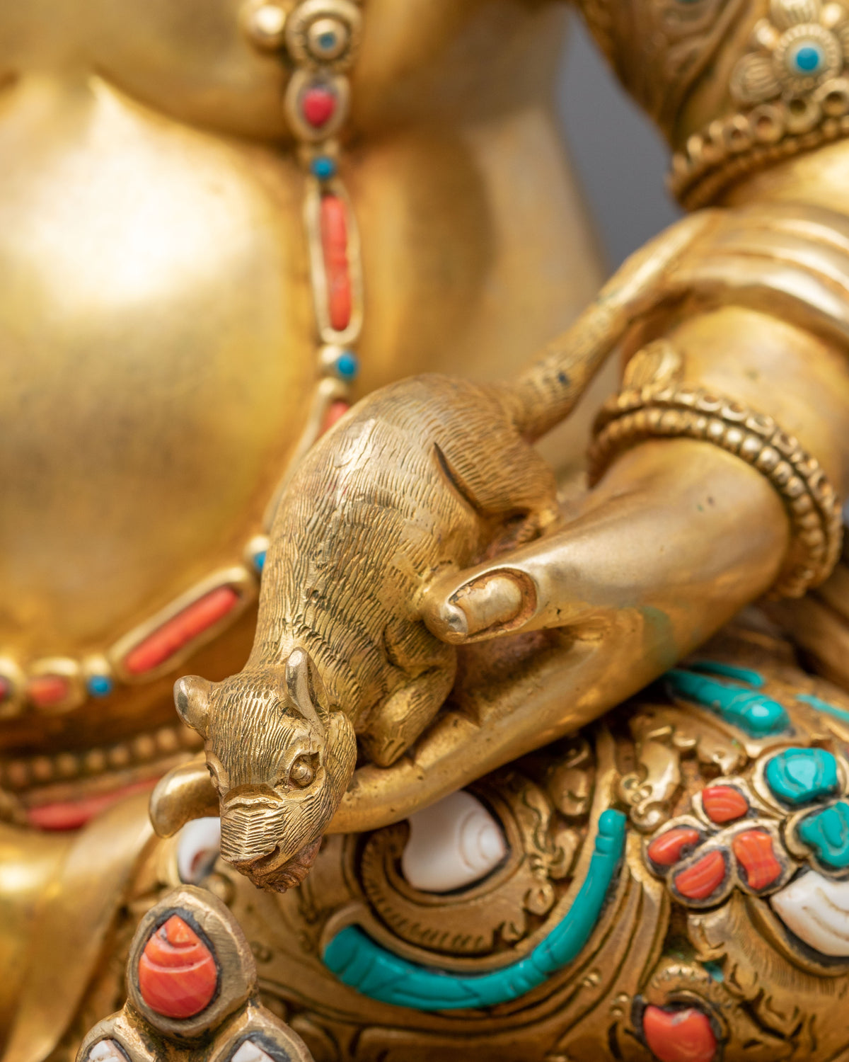 Tibetan Deity Dzambhala Copper Sculpture | Home Decor