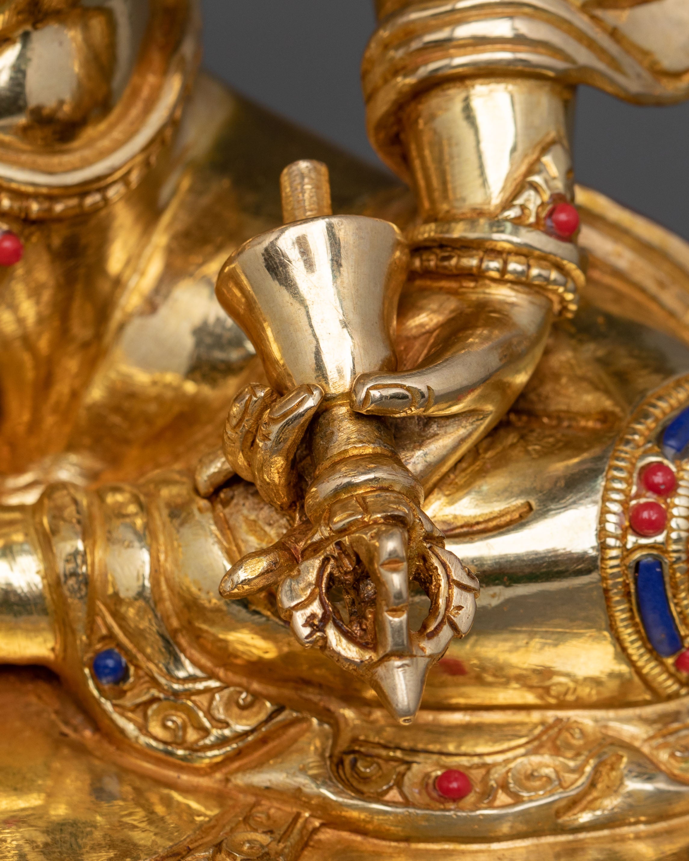 Sitting Machig Labdron Handcrafted Statue, 24K Gold Gilded