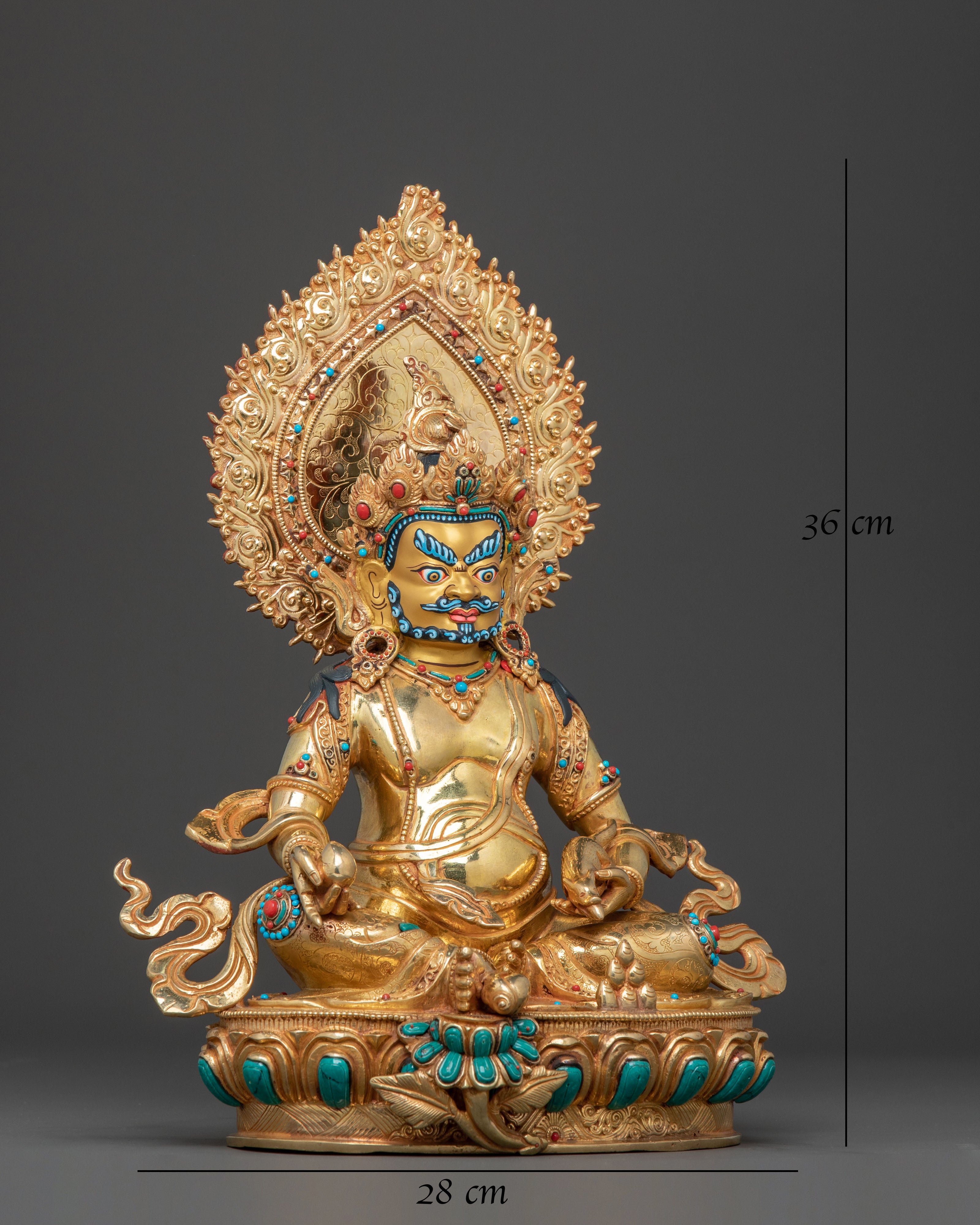 God Dzambhala 24k Gold Gilded Statue for Abundance