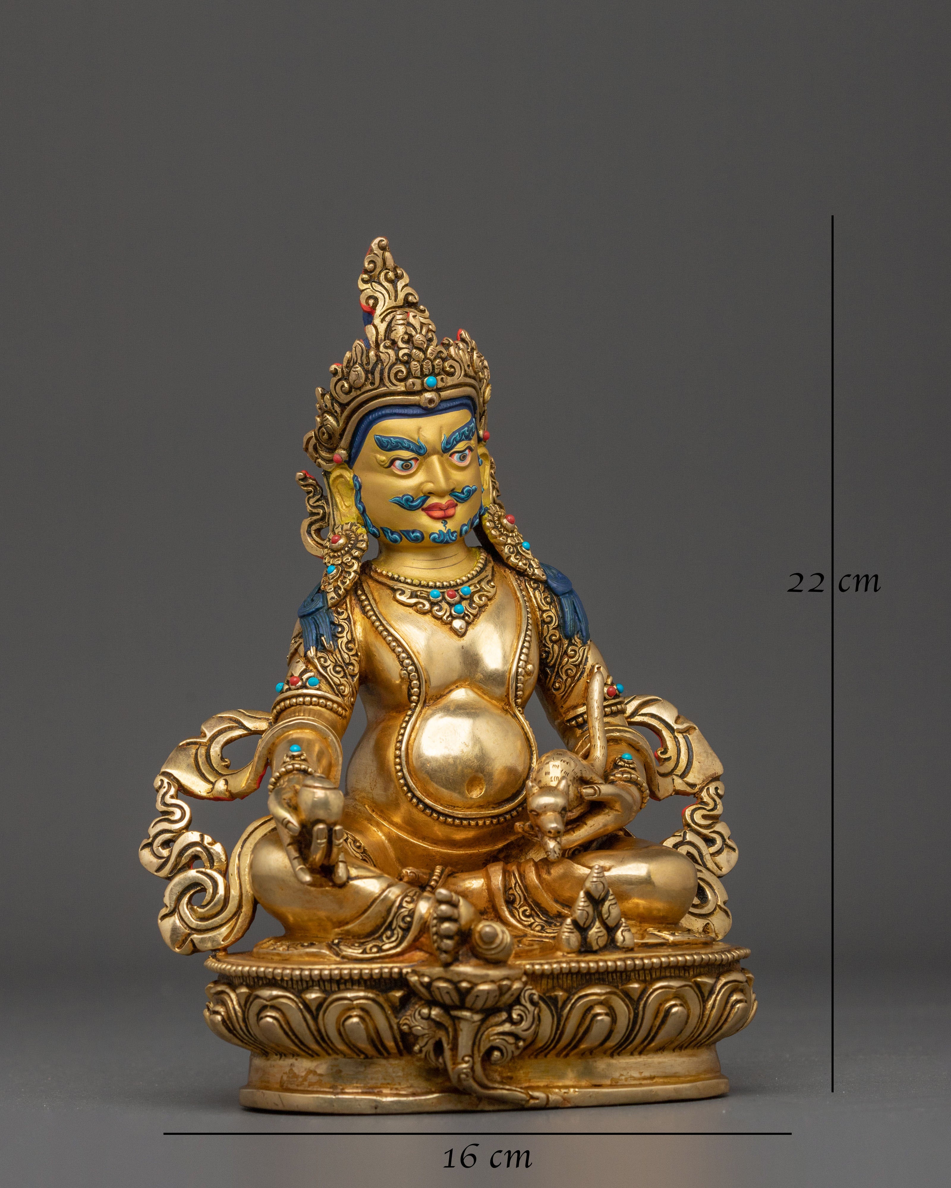 Handcrafted Tibetan Wealth Deity Dzambhala Statue