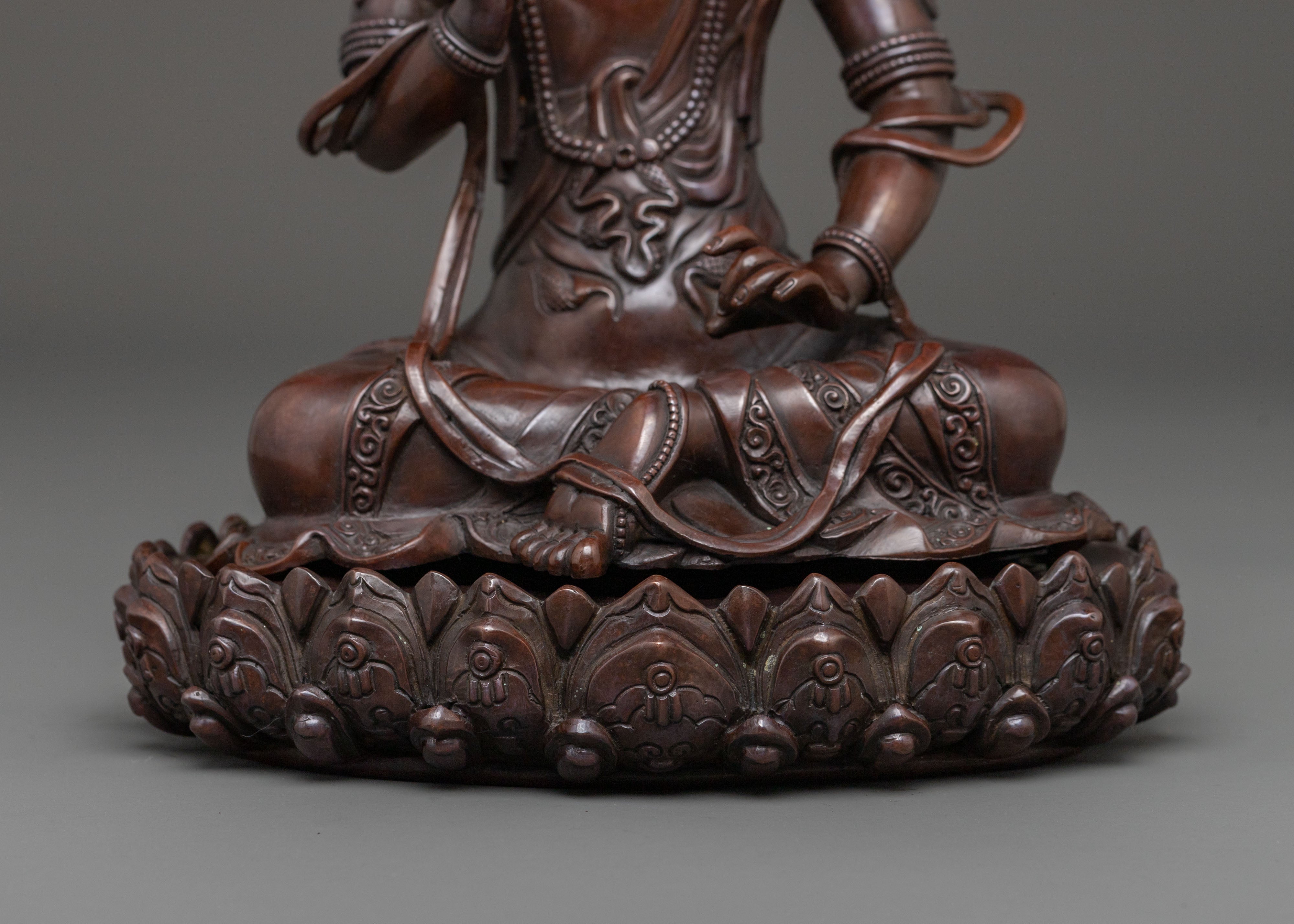 Kuan Yin Statue | Serene Oxidized Copper