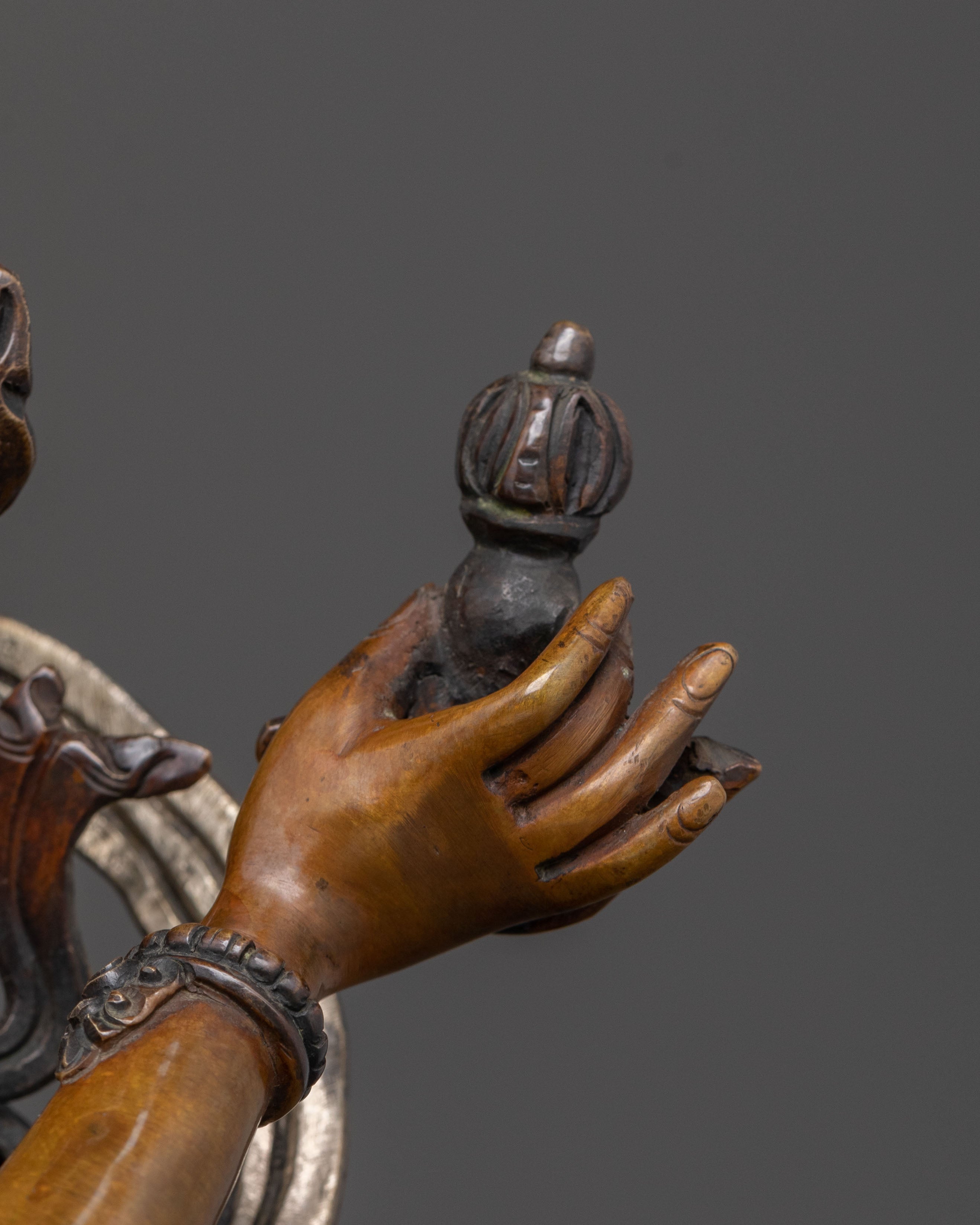 Handcrafted Green Dzambhala Spiritual Statue