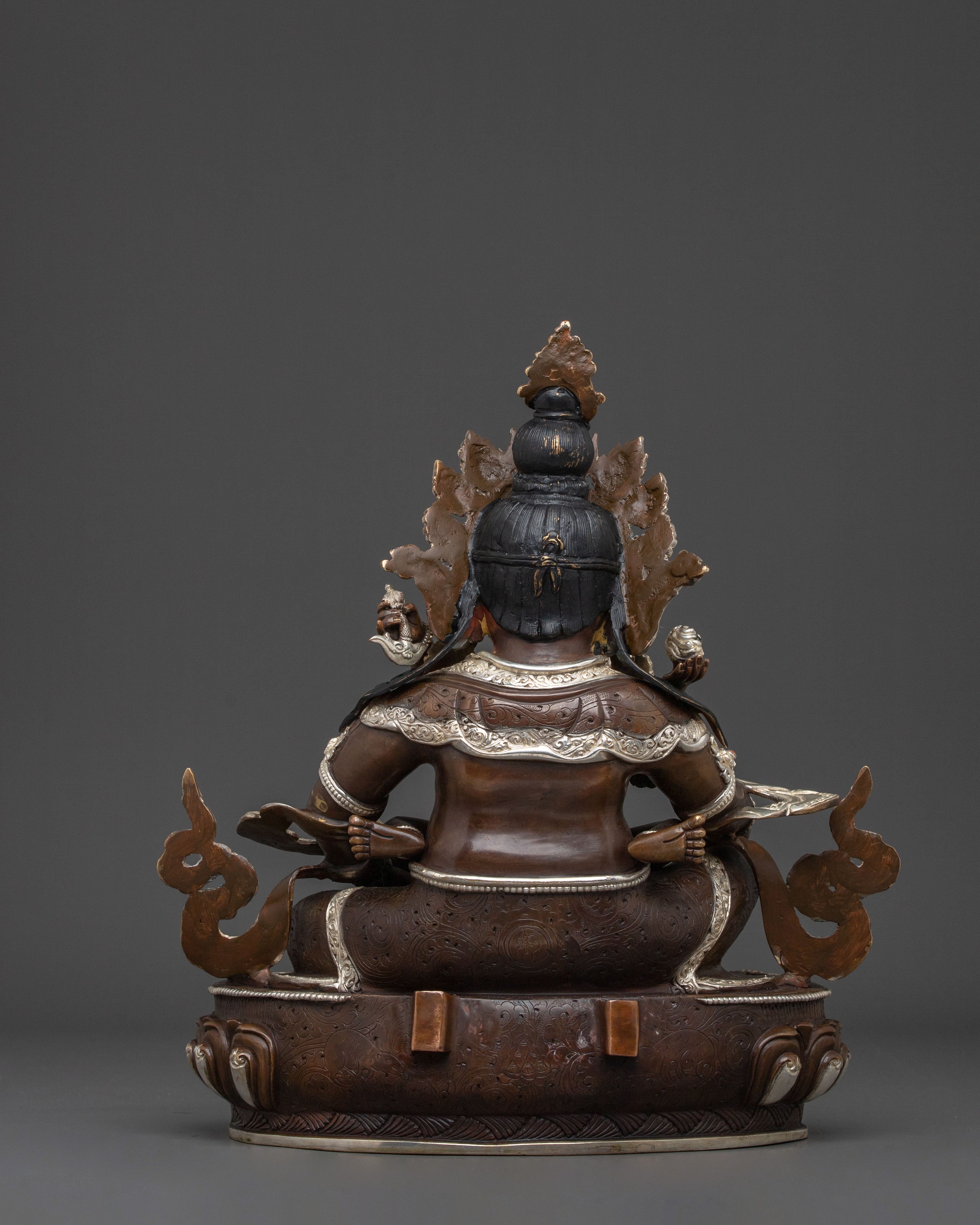 Handmade Green Dzambhala Statue | Altar Home Decor