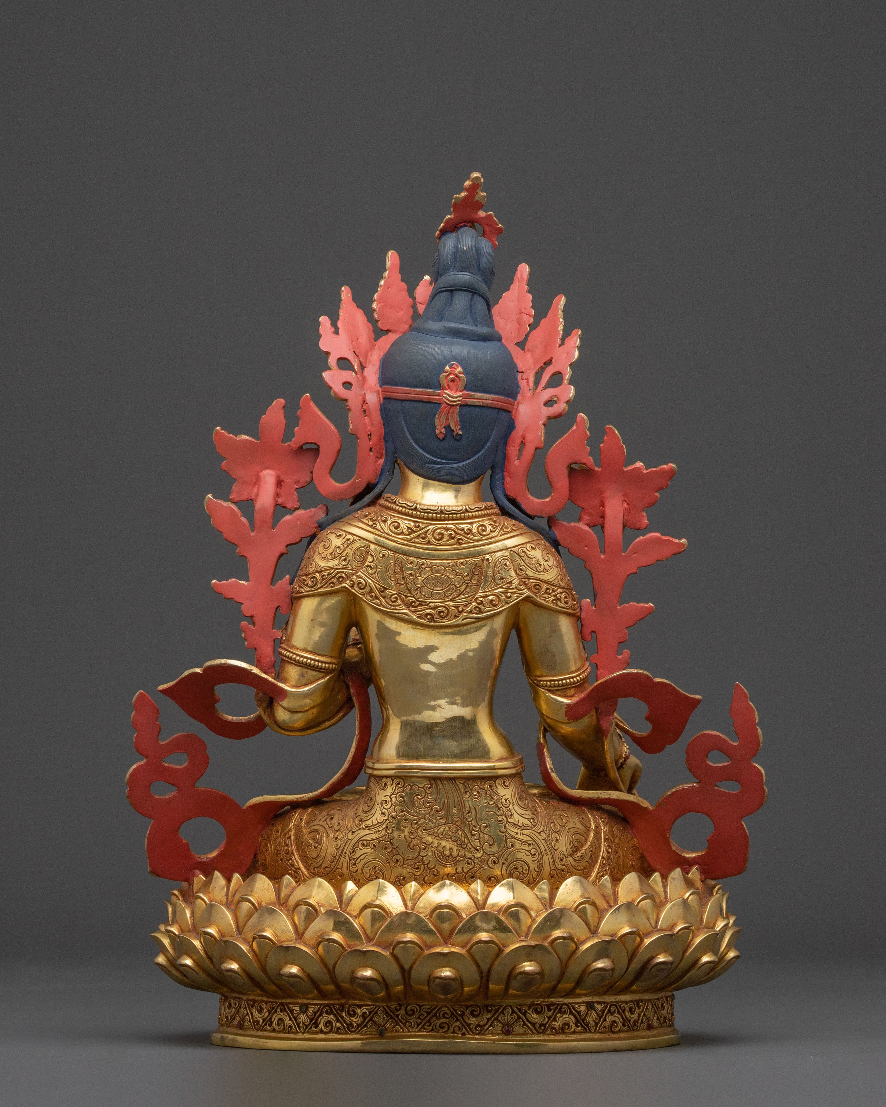 White Tara Spiritual Statue | 24K Gold Gilded Icon