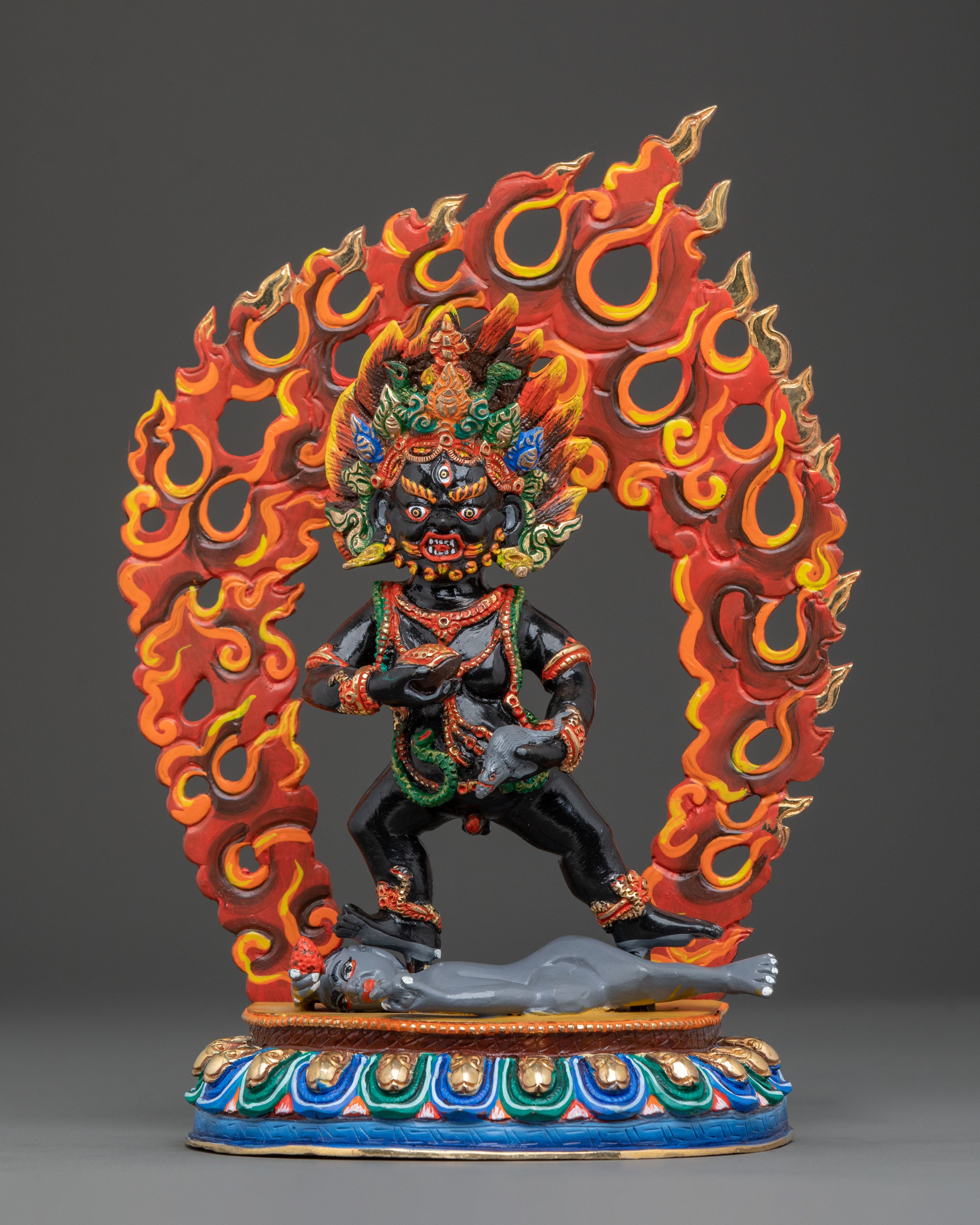 Black Dzambhala Divine Figurine | Wealth Deity of Prosperity