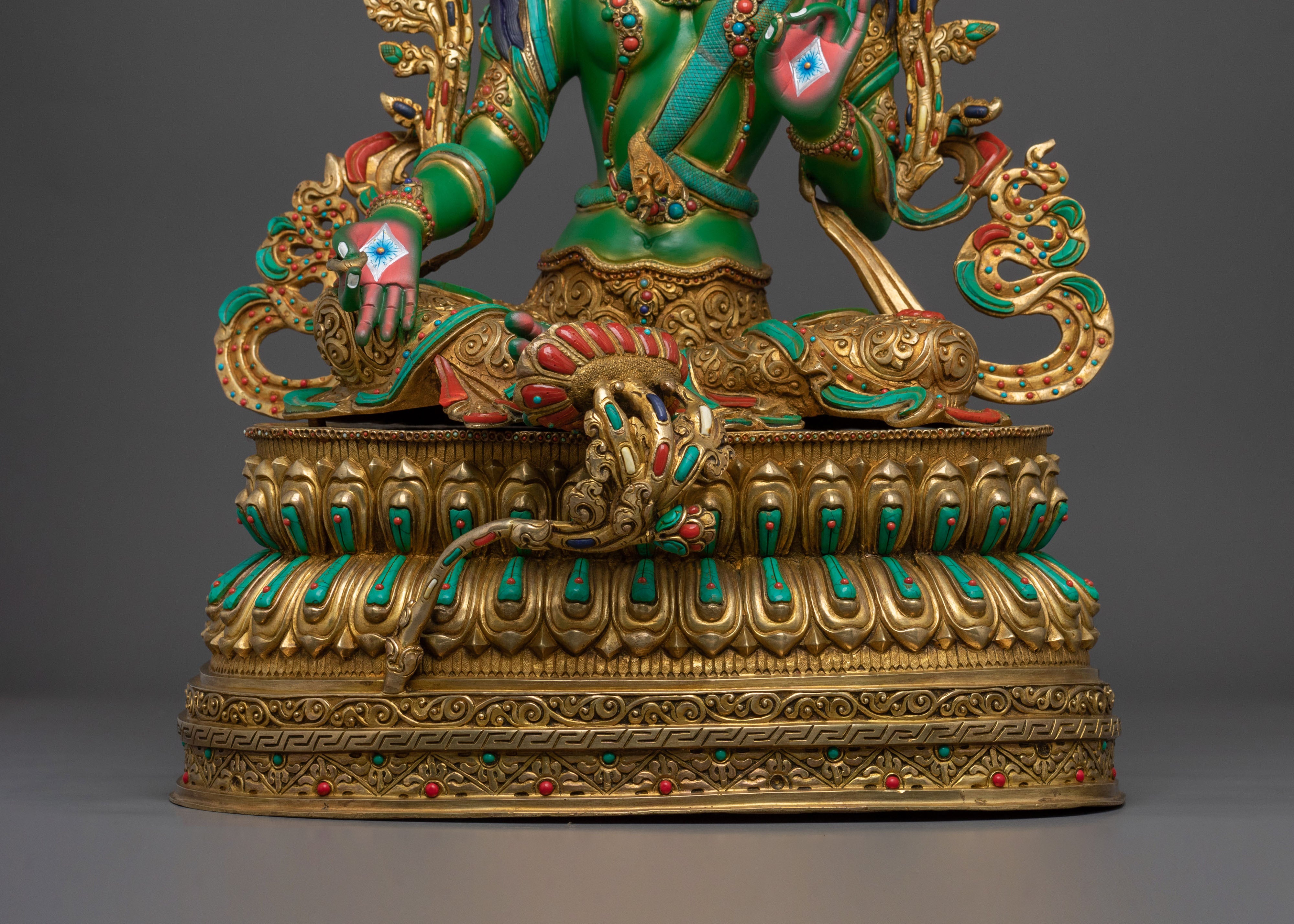Himalayan Shyama Tara Sacred Statue Gilded in 24K Gold