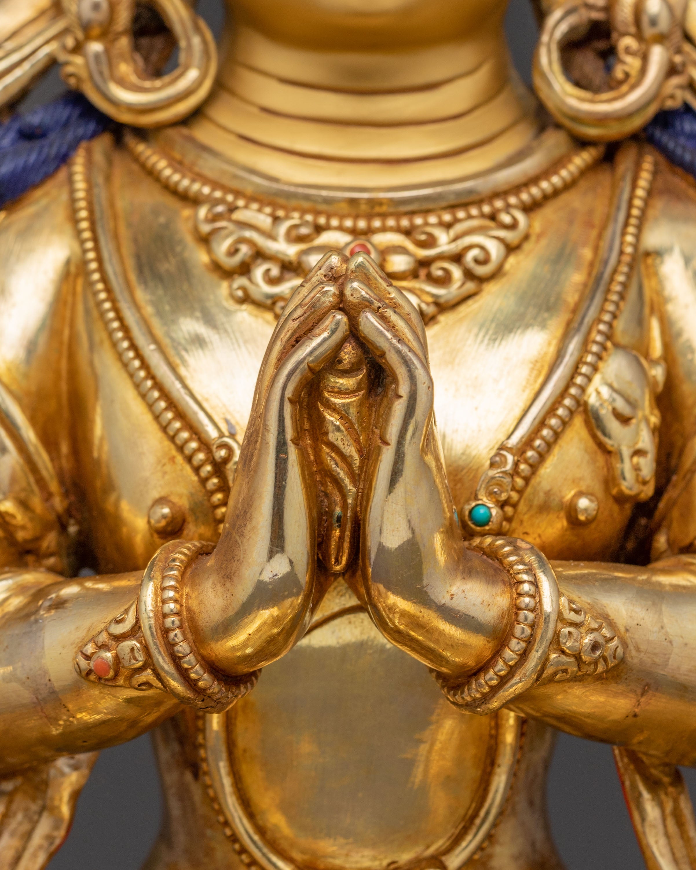 Merciful Chenrezig Bodhisattva Statue - 24K Gold Gilded