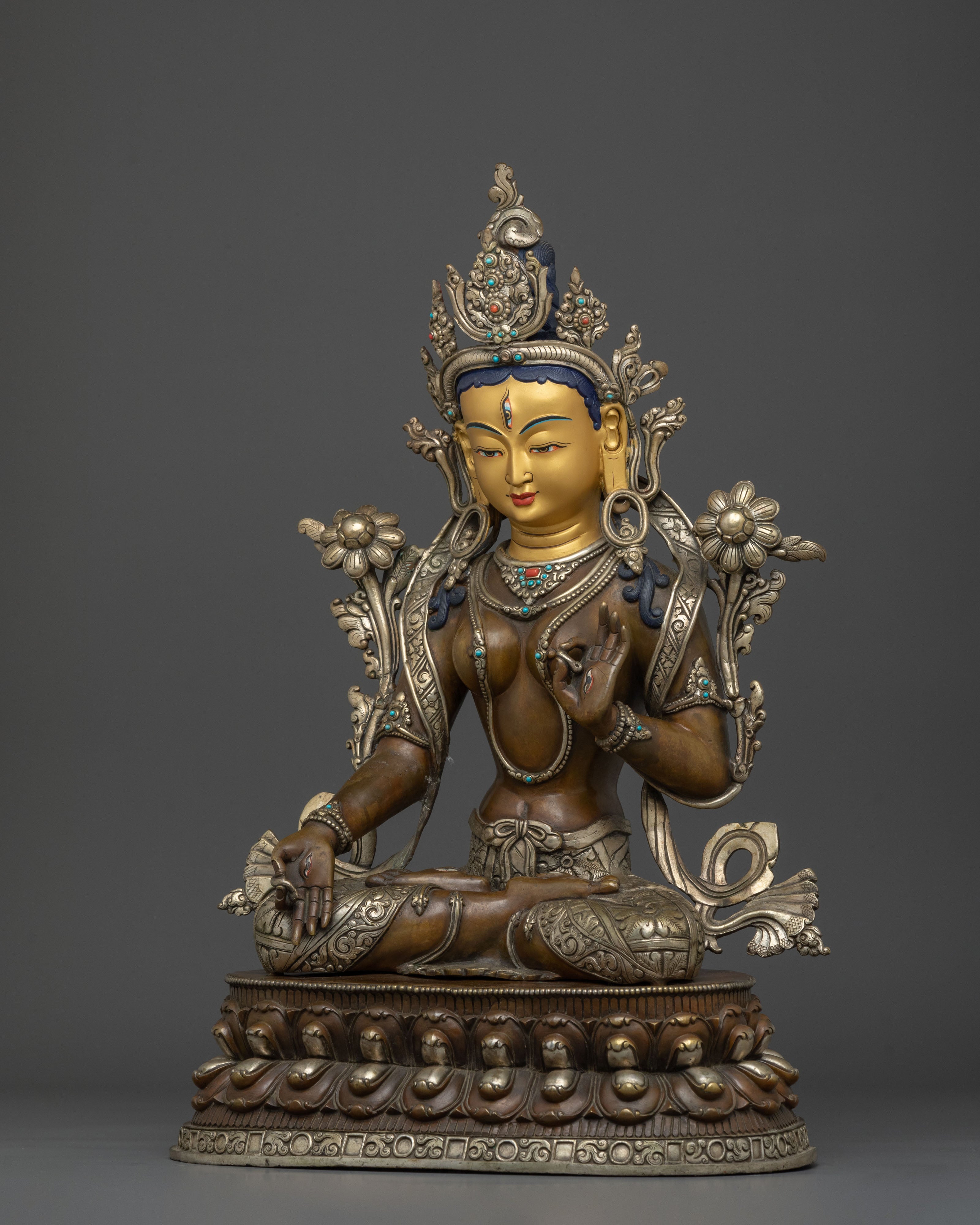 White Tara Statue | Tibetan Buddhist Serenity