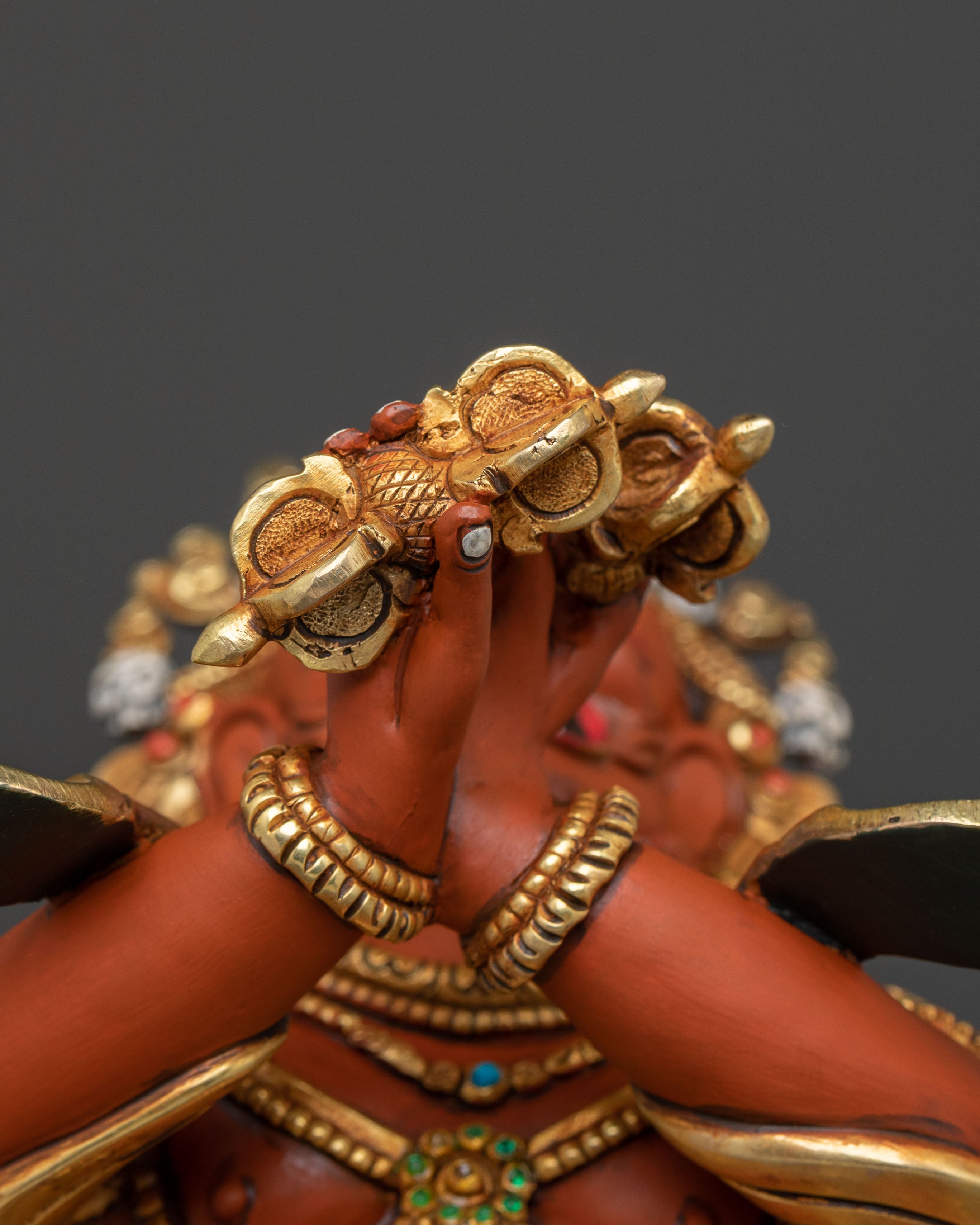 Vajradaka Traditional Sculpture – Exquisite Gilded Copper