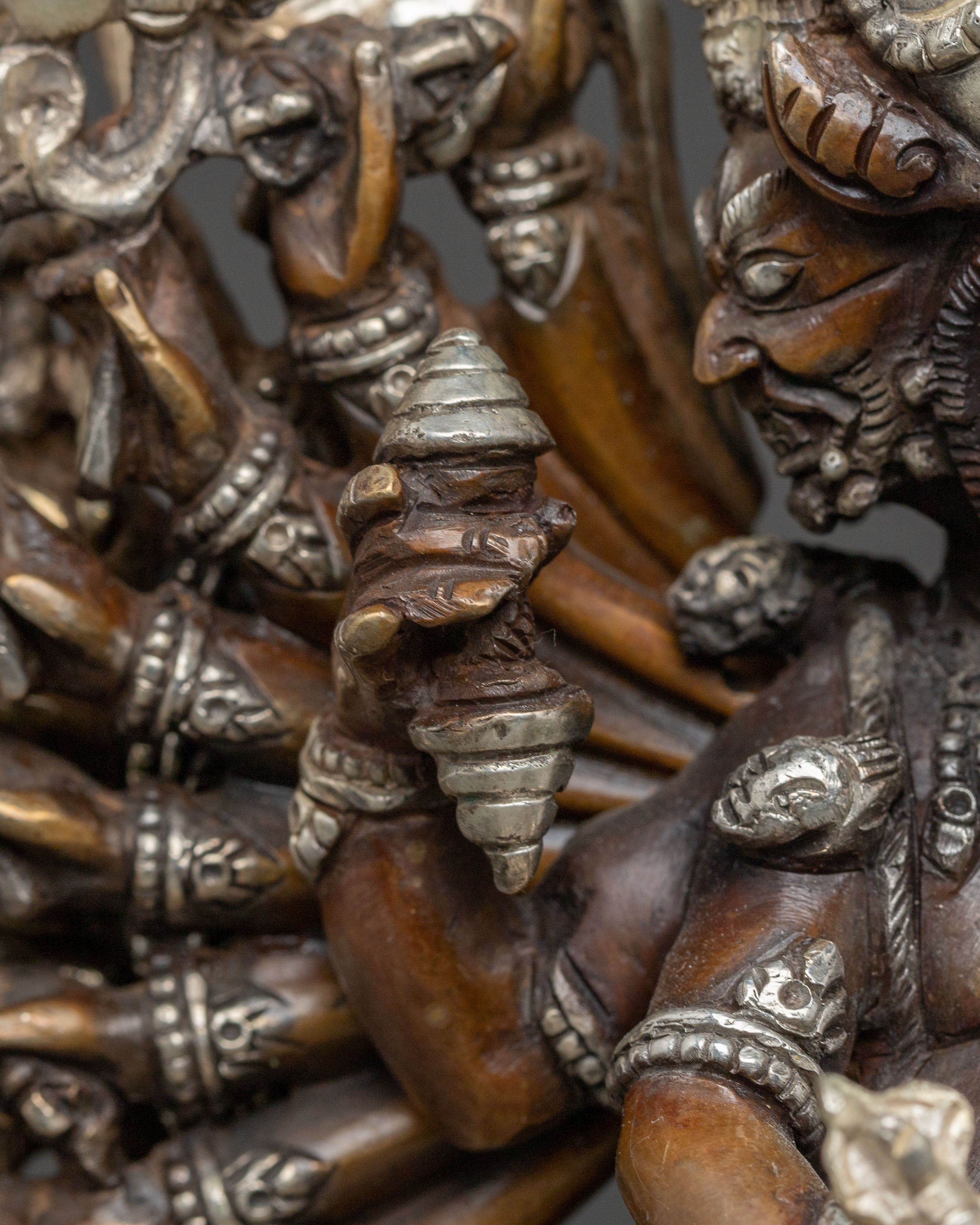 Handmade Yamantaka Golden Statue | Tibetan Buddhist Deity of Wisdom