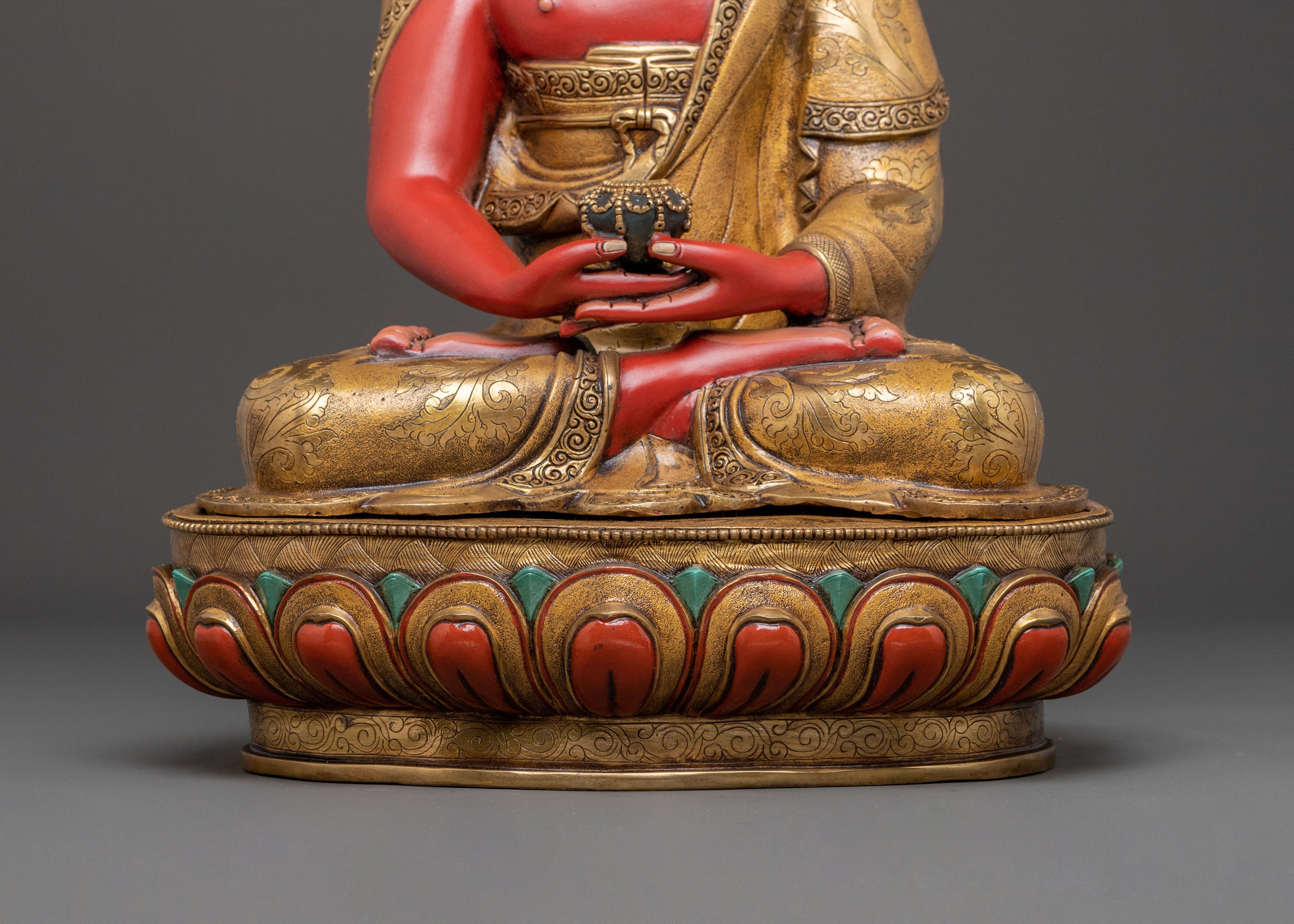 Amitabha Buddha 24K Gold Gilded Spiritual Statue